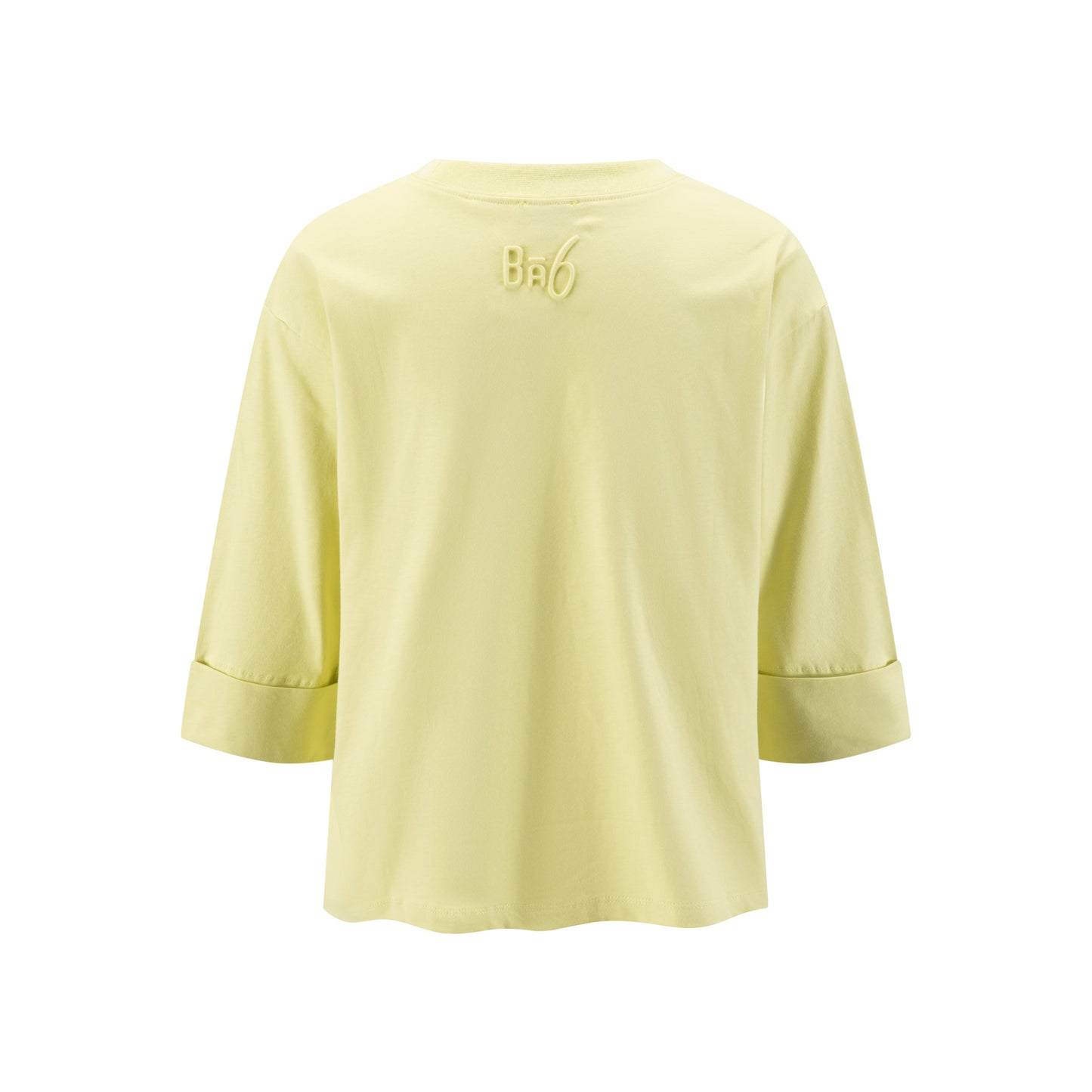 Boxy Fold Over Sleeve T-Shirt - Pear