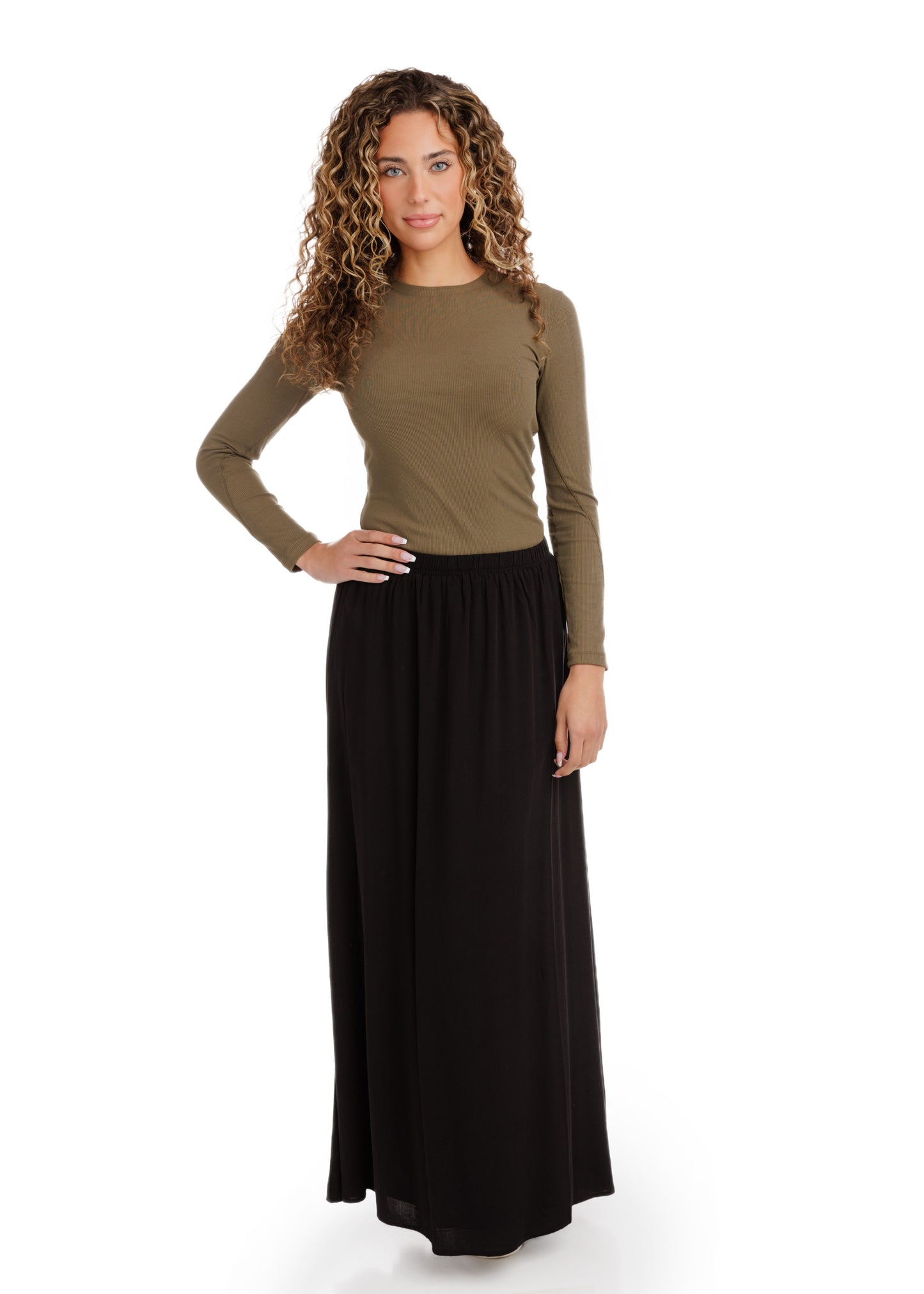 Cotton Flair Skirt - Black