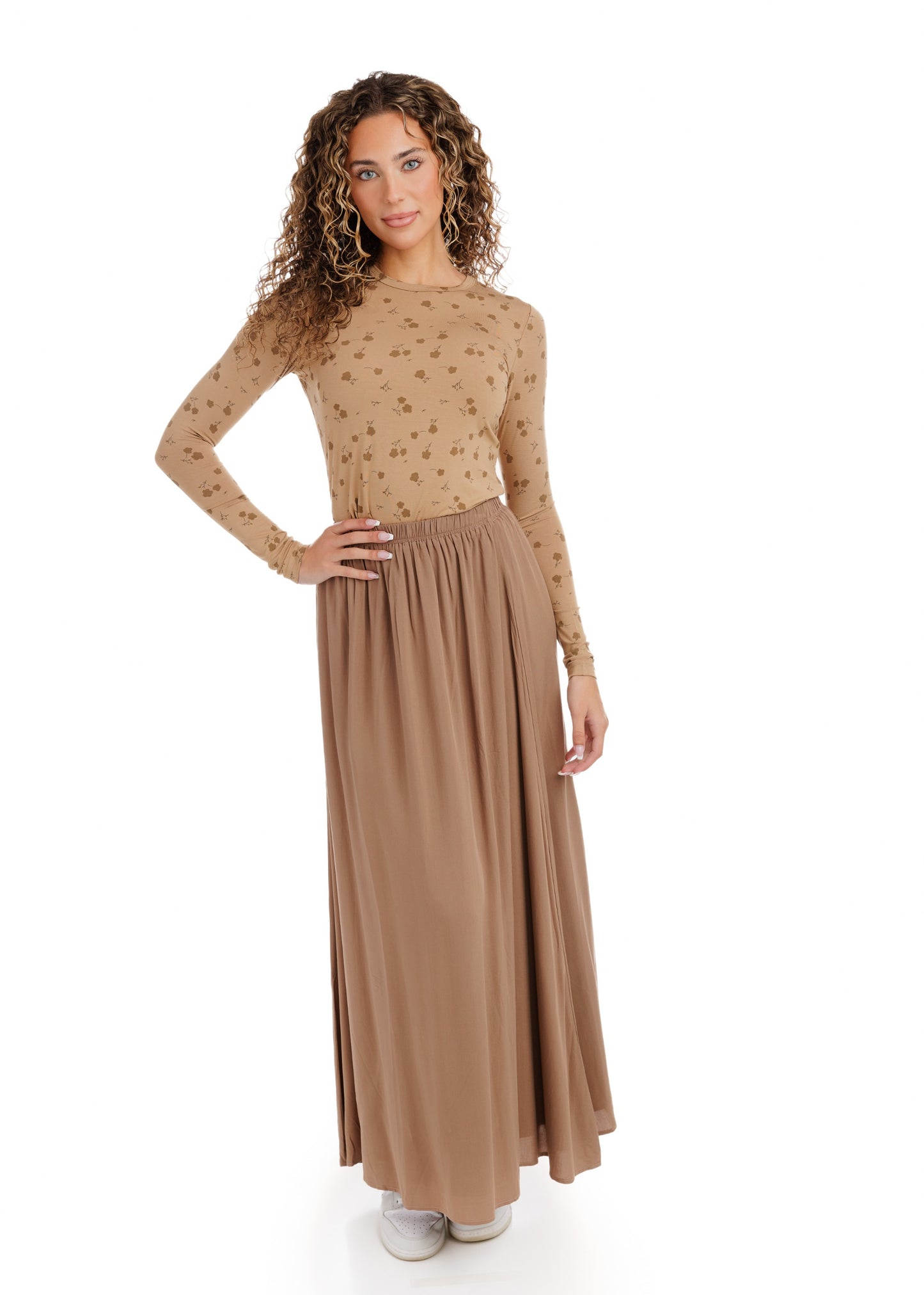 Cotton Flair Skirt - Tan