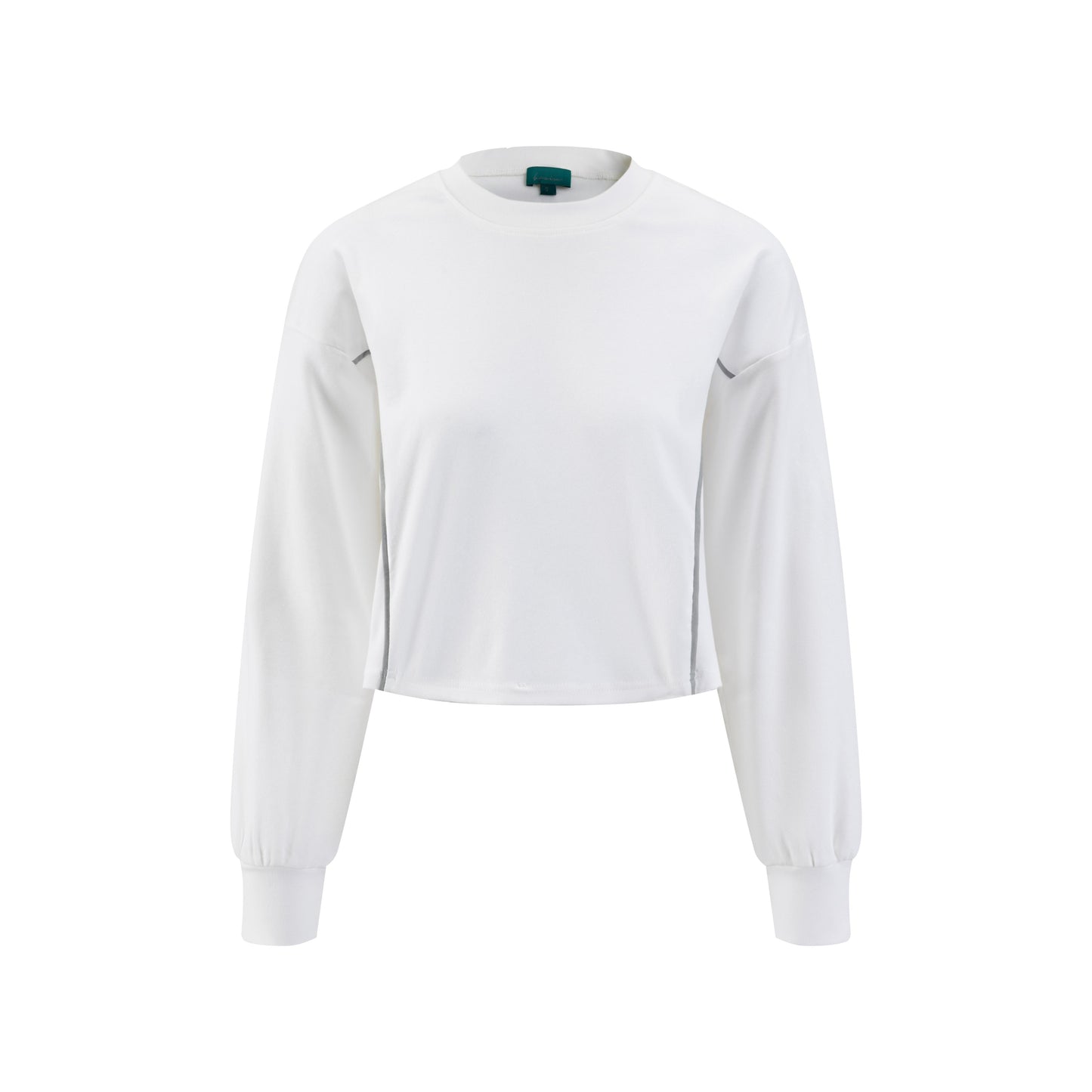 Cropped Piping Top - White/Grey