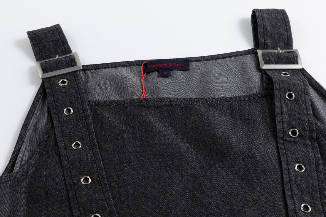 Black Denim Adjustable Jumper