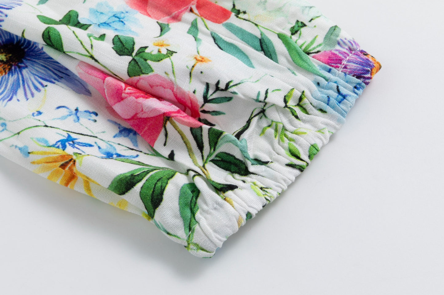 Multiflowered Printed Top & Solid White Jumper