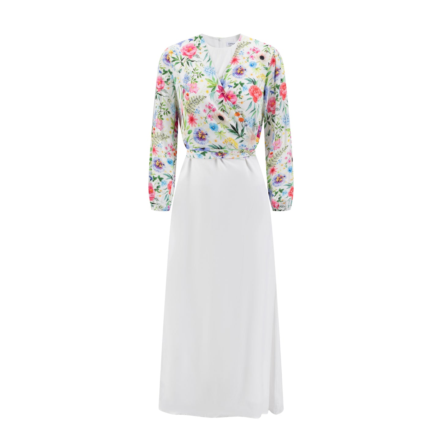Multiflowered Printed Top & Solid White Jumper
