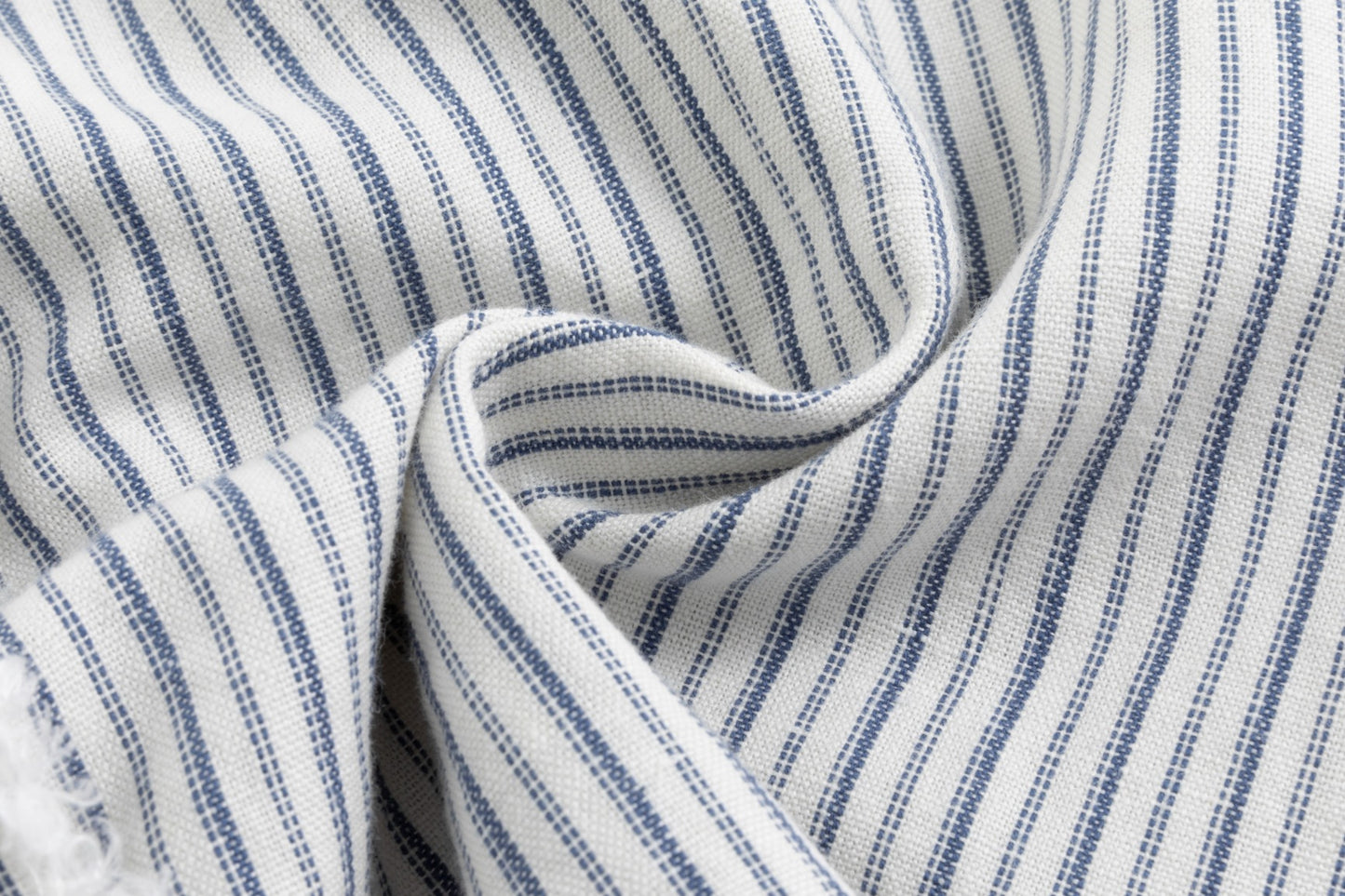 Navy Stripes Fringed Edges Jacket