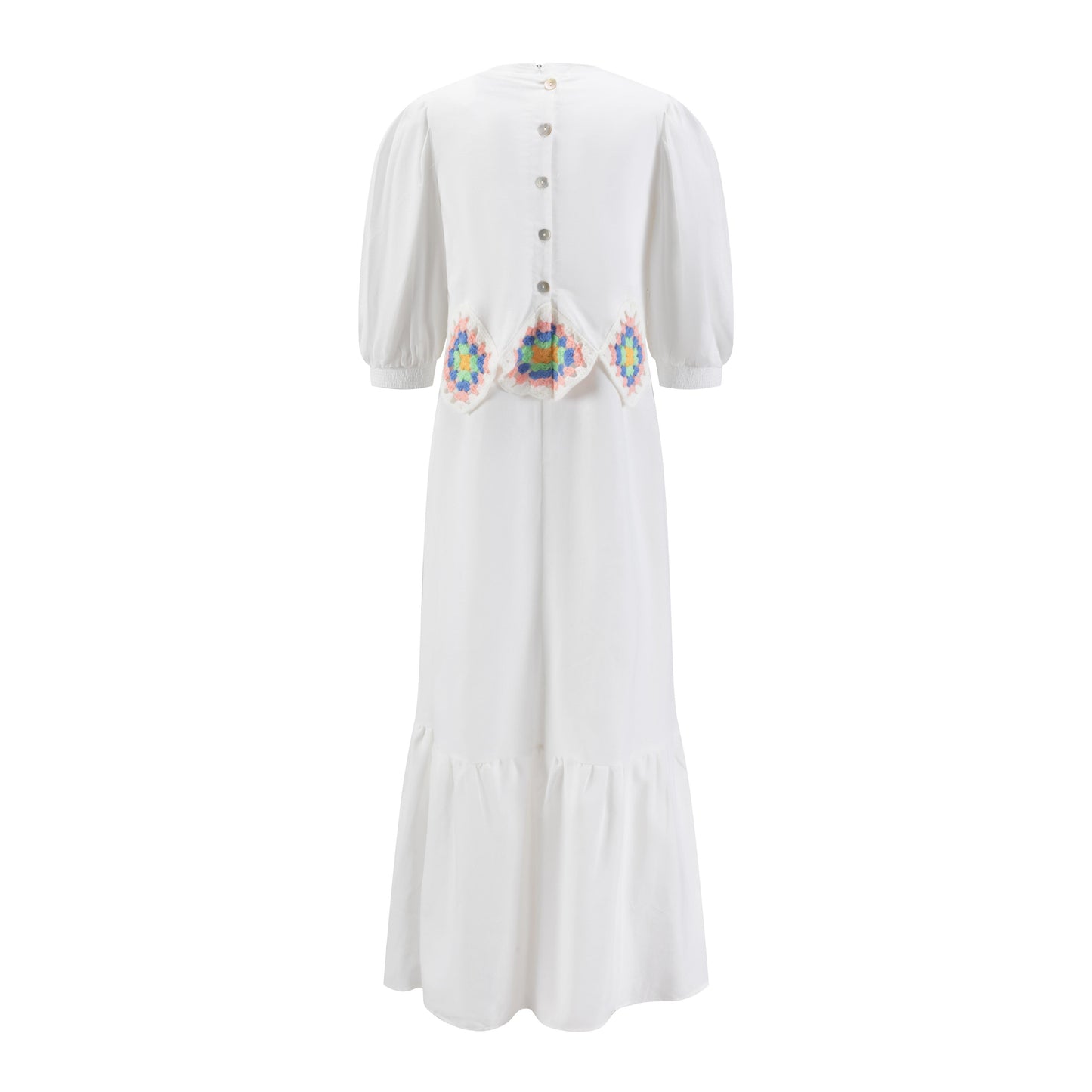 White Overlay With Crochet Over White Jumper