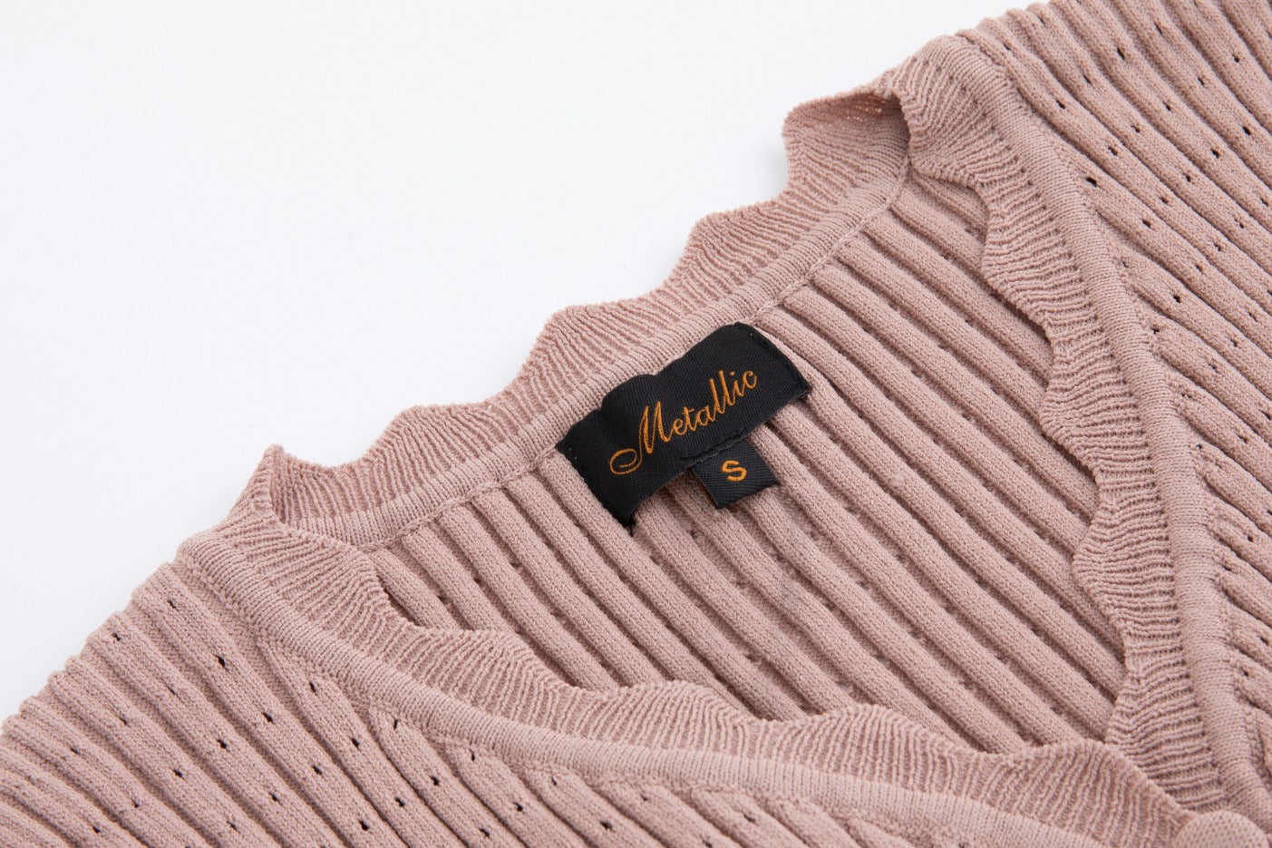 Dusty Rose Scalloped Vest Cardigan