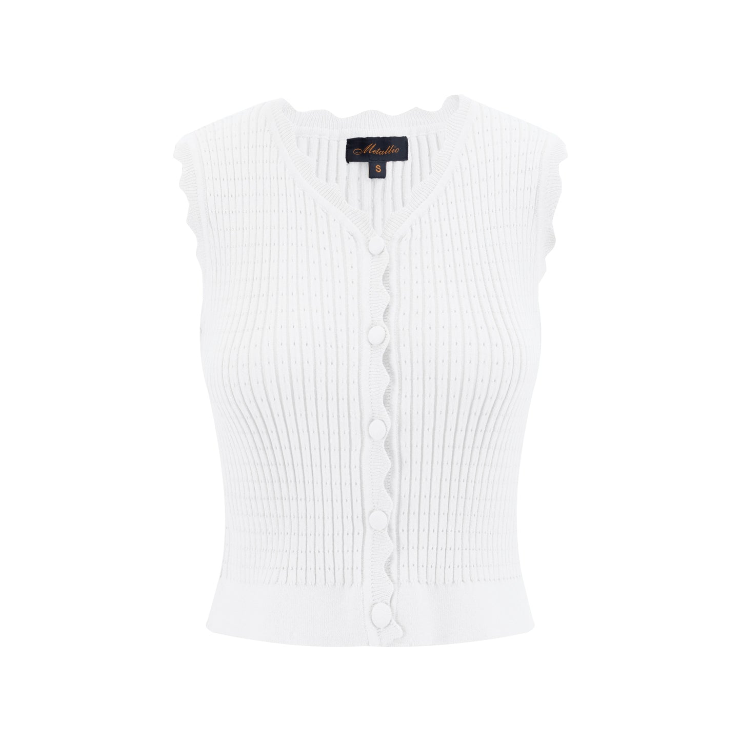 Ivory Scalloped Vest Cardigan