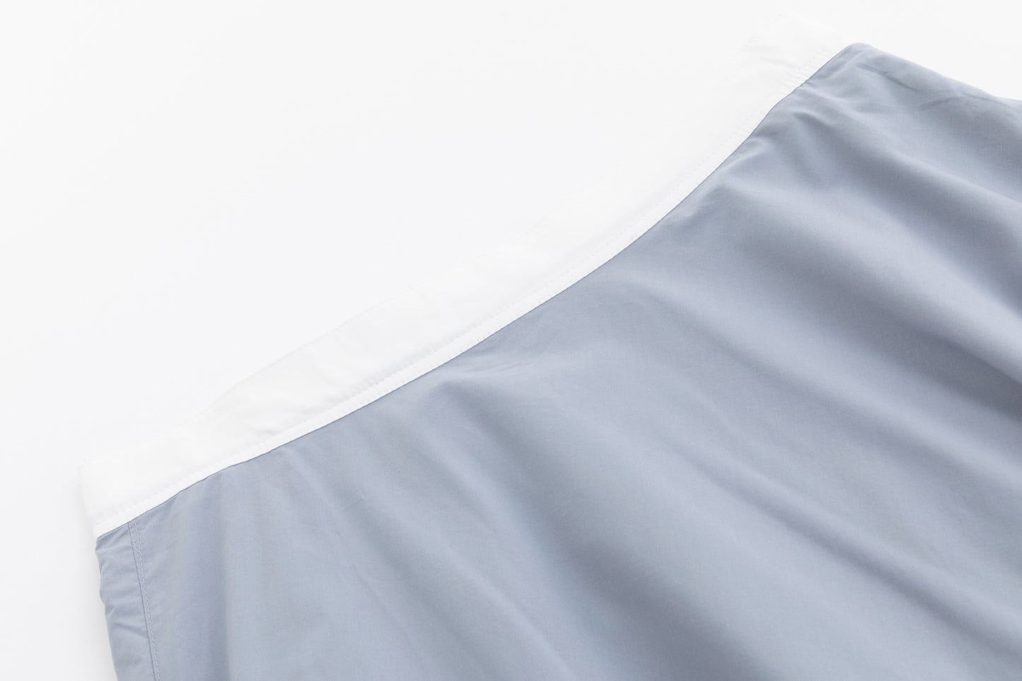 Banded Flair Skirt - Light Grey/White