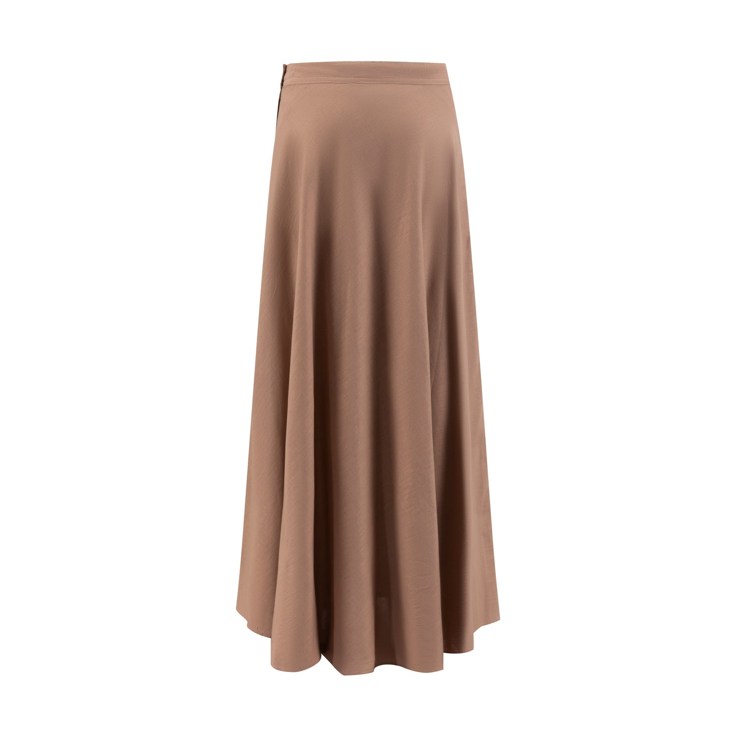 Banded Flair Skirt - Solid Tan-Linen