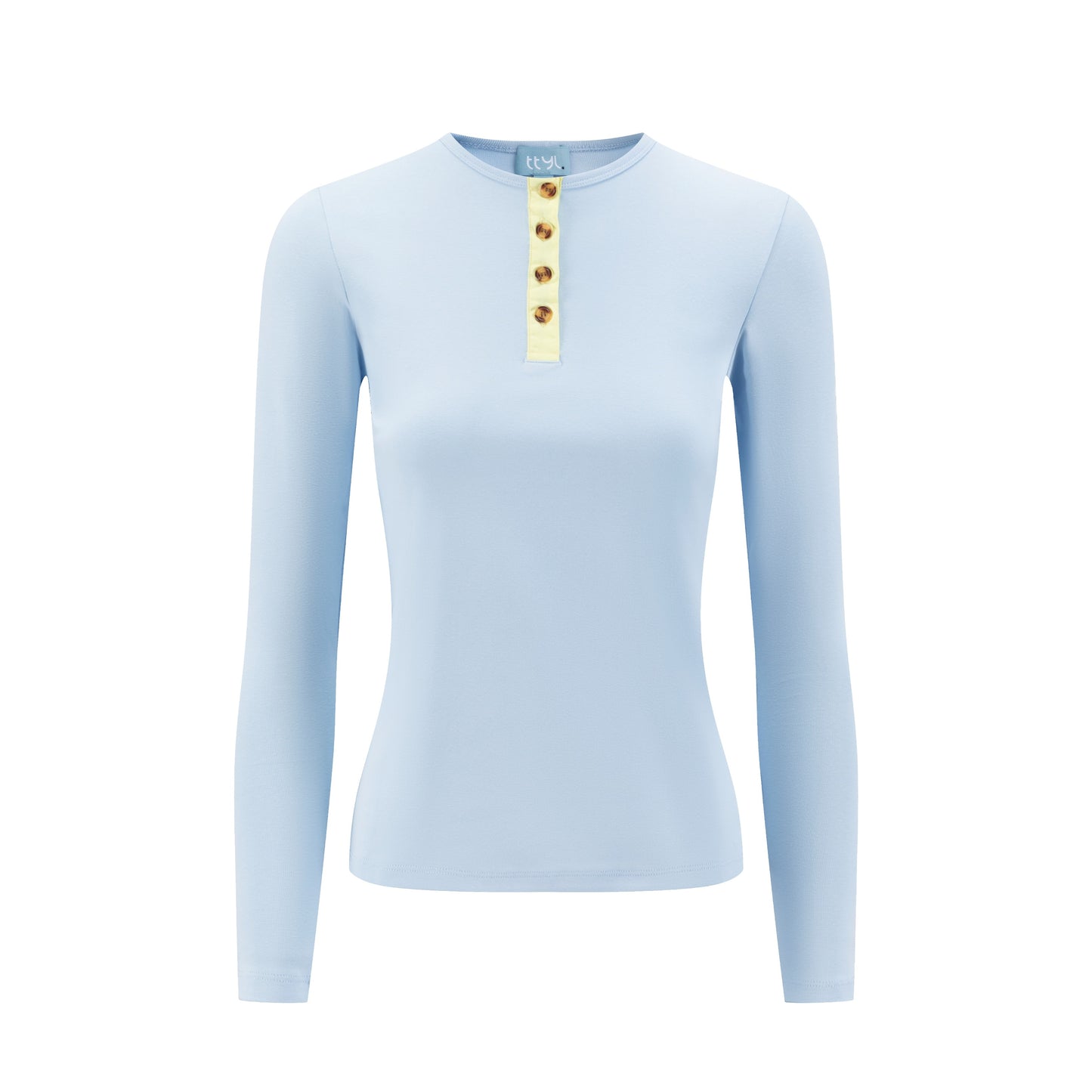 Elbow Patch Solid T-Shirt - Blue/Pear