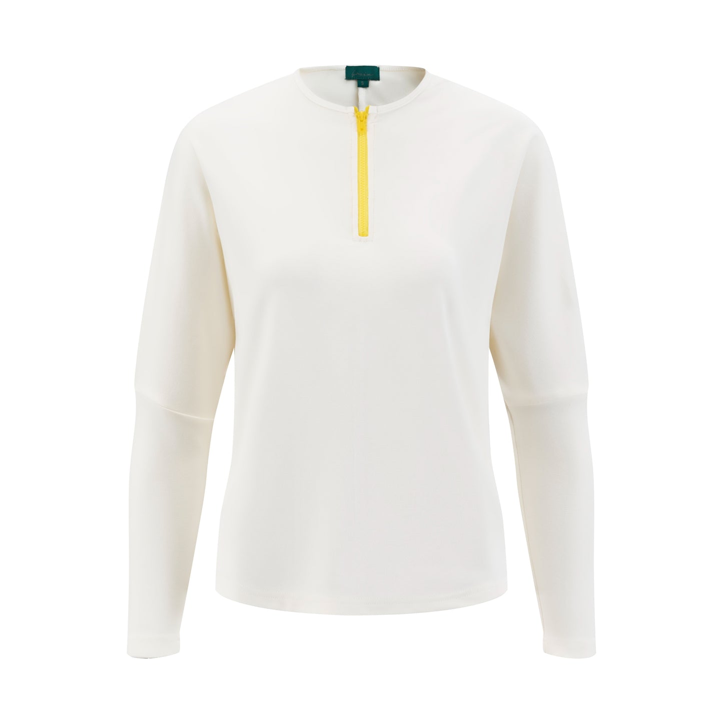 Dolman T-Shirt With Neon Zipper - White