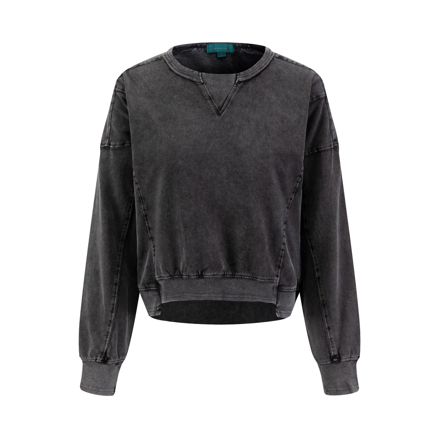 Wash Cropped Box Top - Grey Acid