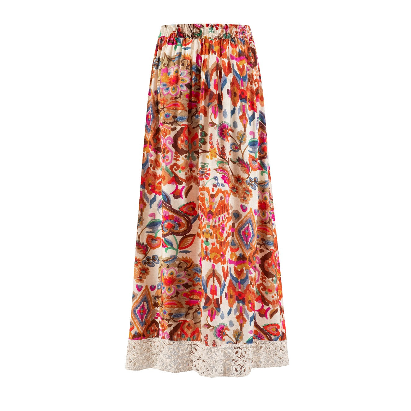 Multi Colored Crochet Lace Skirt