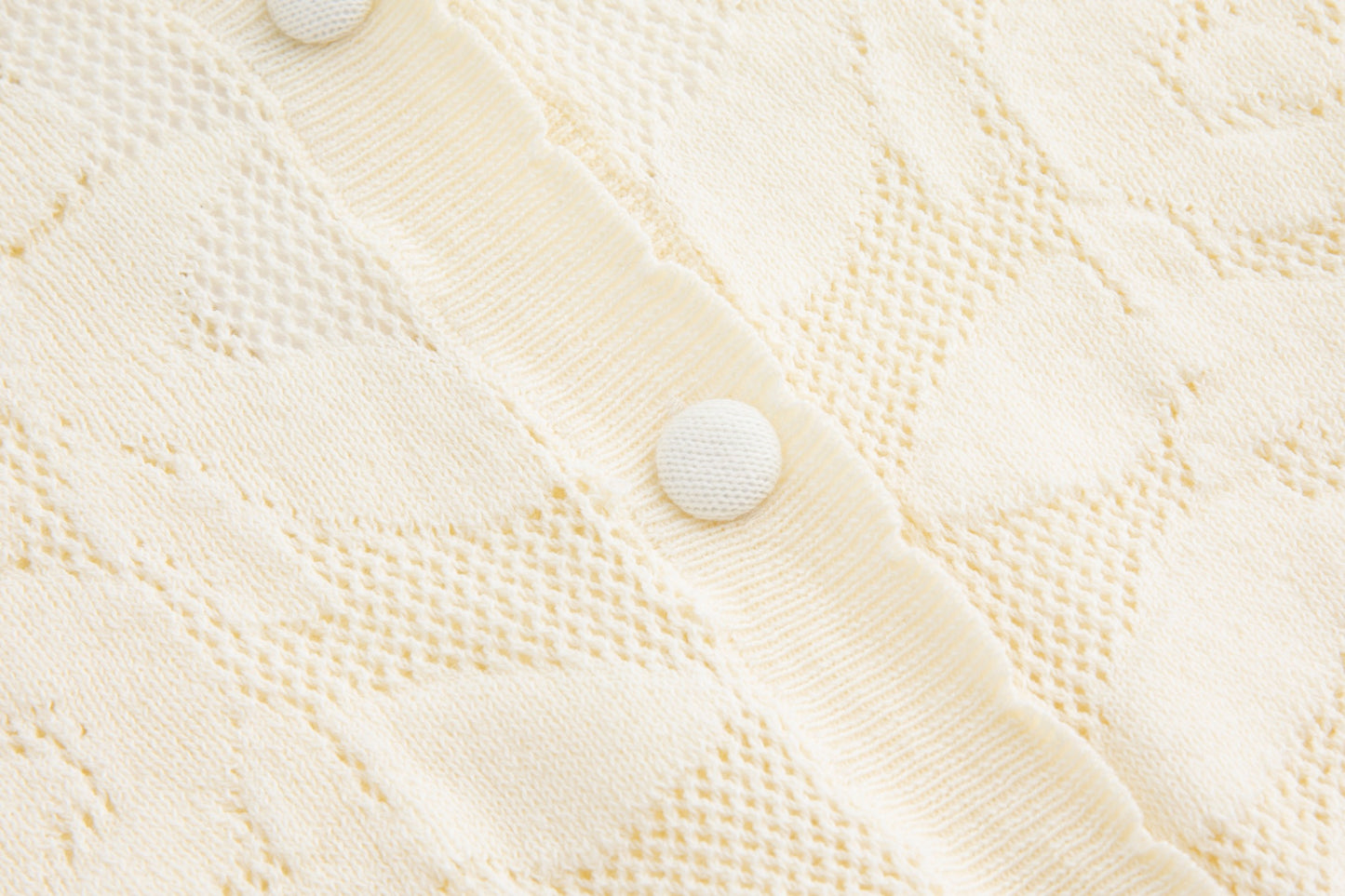 Cream Floral Knit Cardigan
