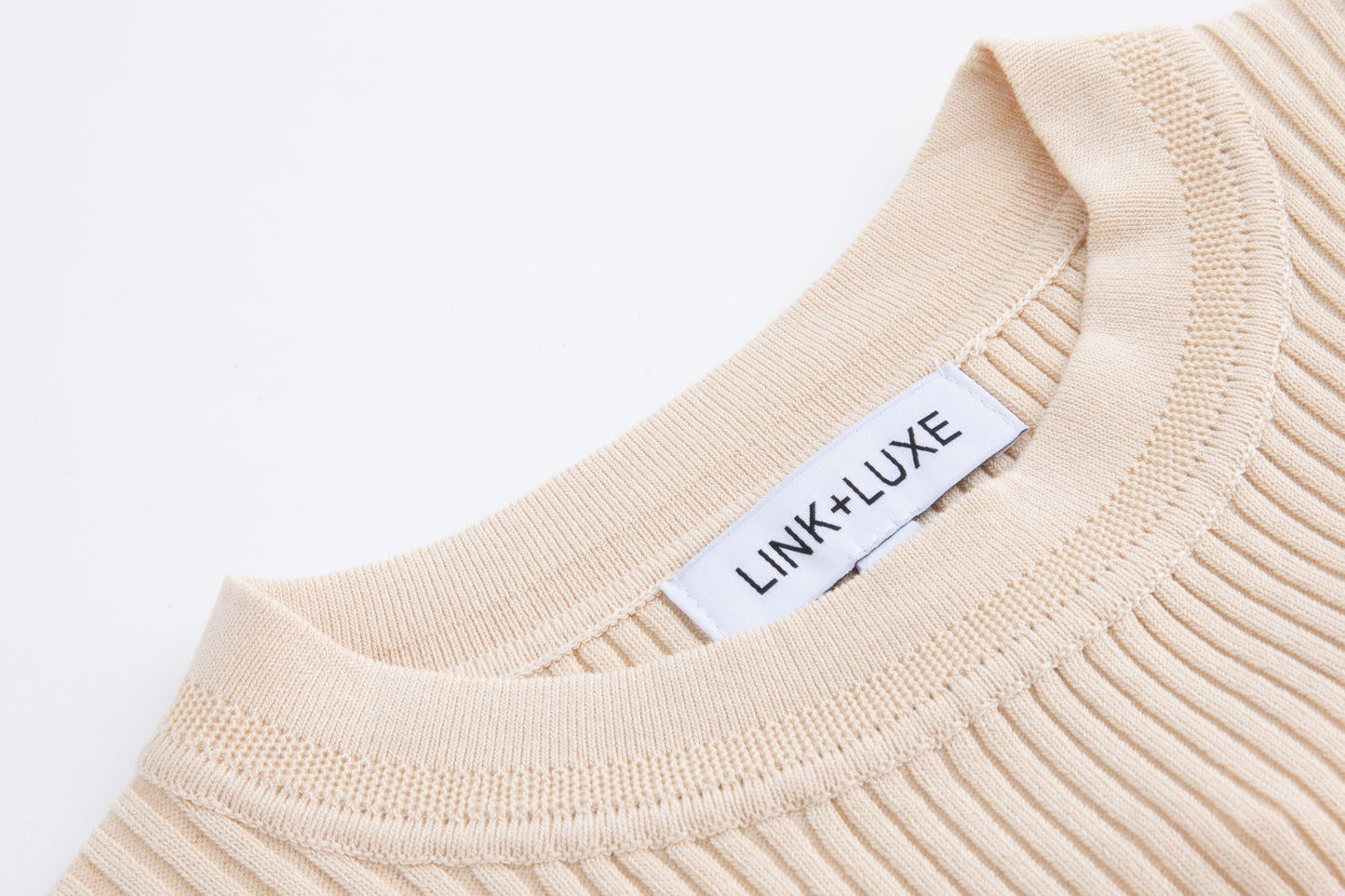 Beige Ribbed Knit Top - WS51805T-A