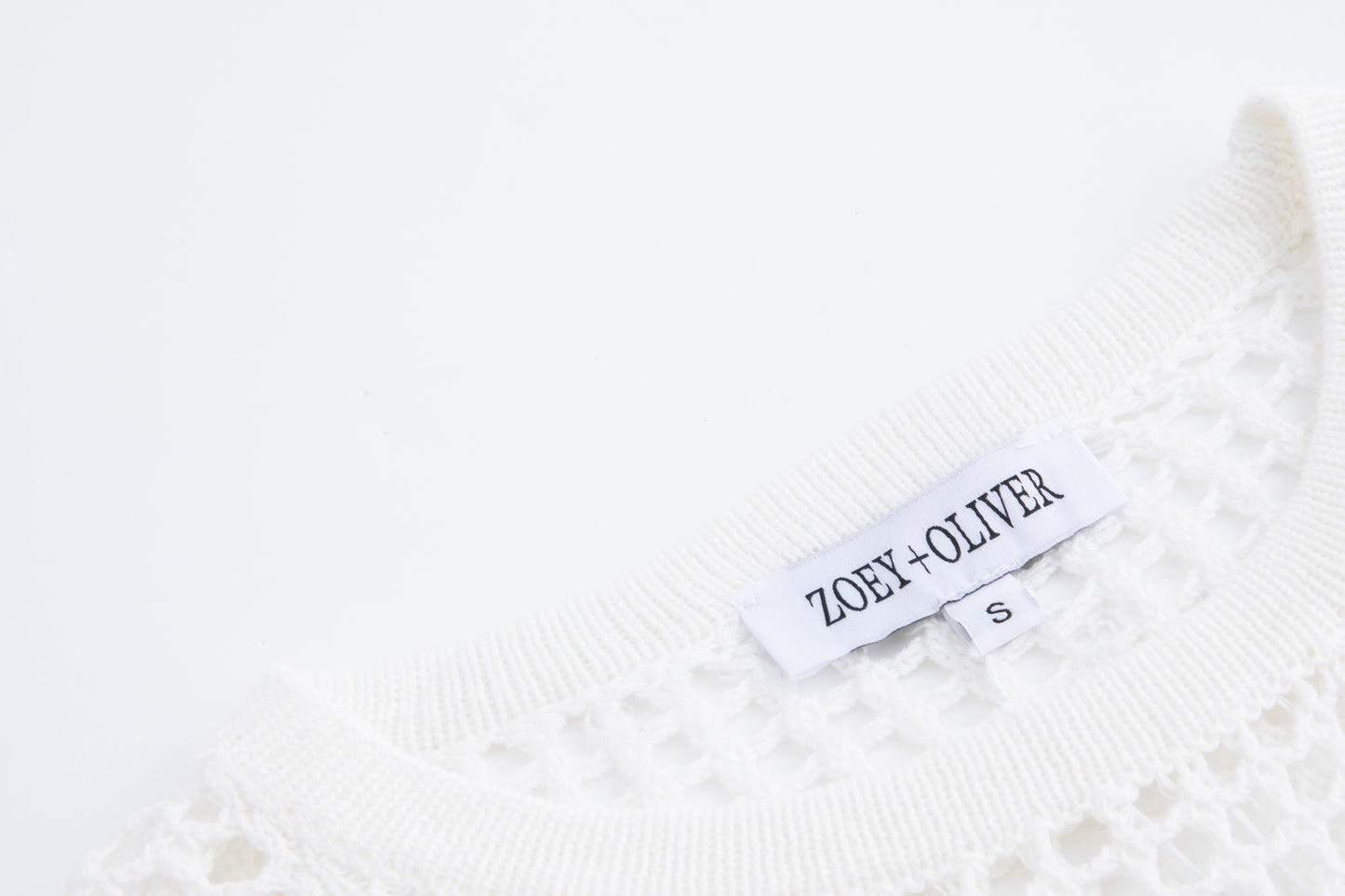 White Eyelet Knit Top