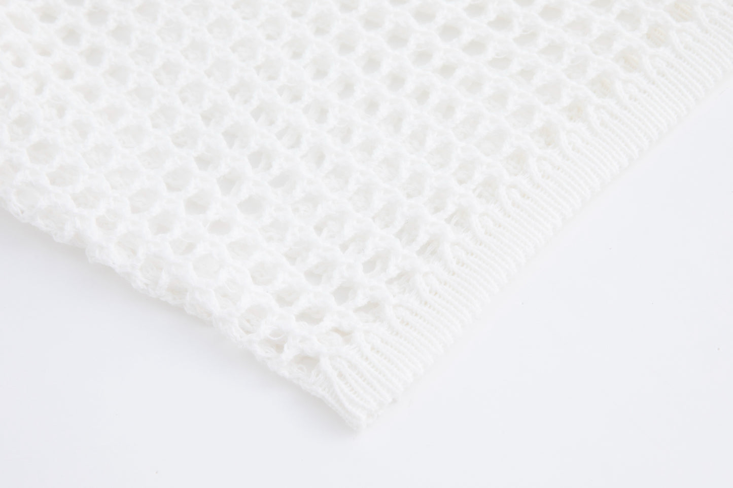 White Eyelet Knit Top