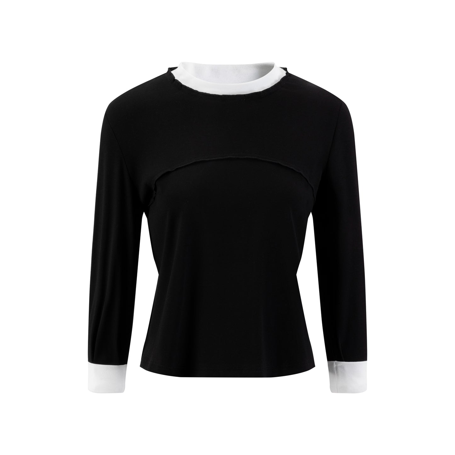 Back Cotton Shirt With White Trim Details