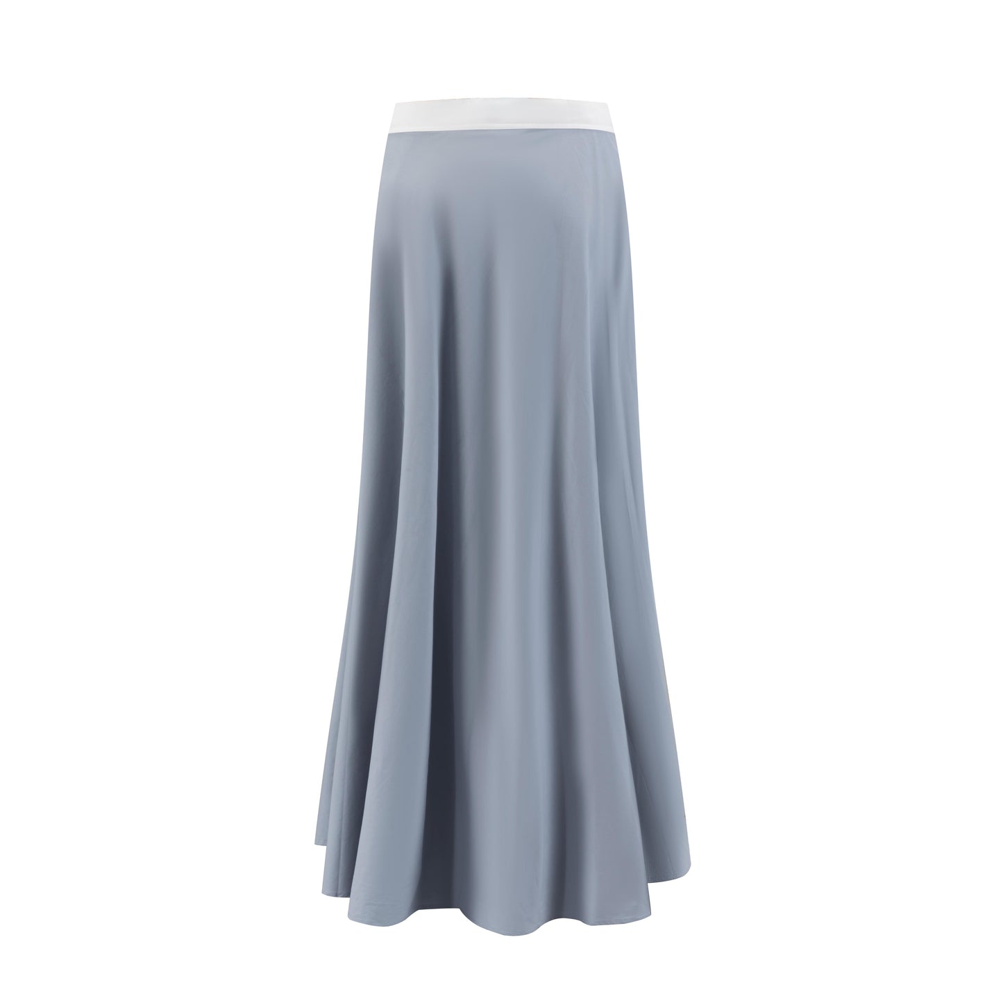 Banded Flair Skirt - Light Grey/White