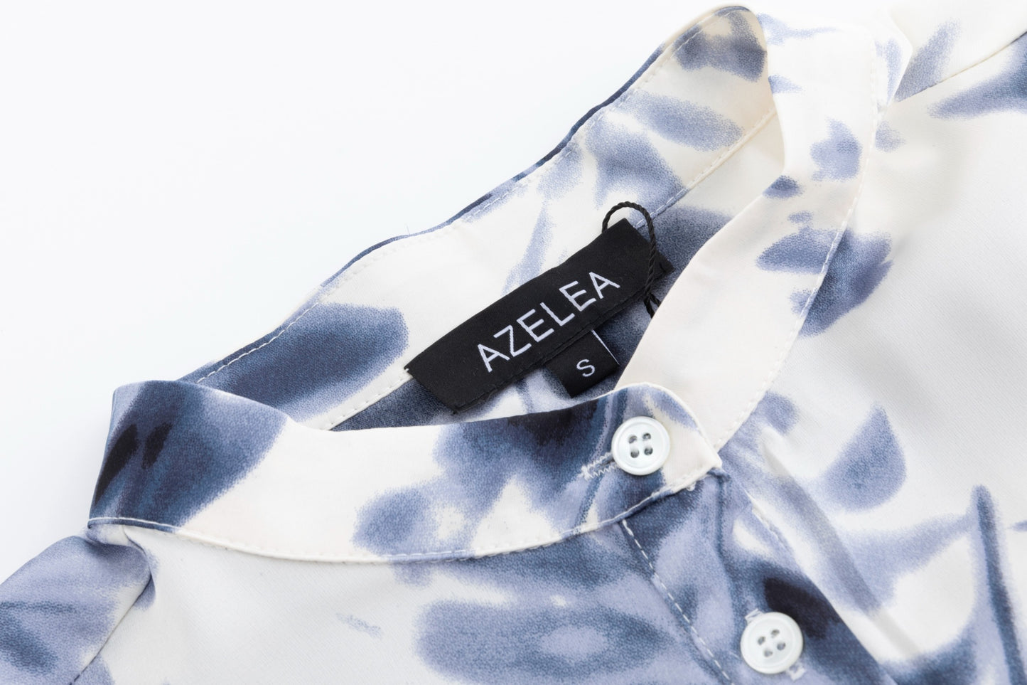 Navy Silk Dress With Ivory Printed Overlay