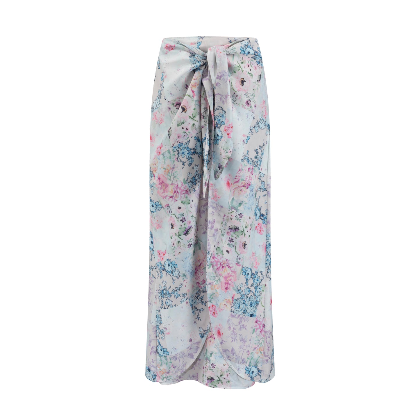 Pink/Blue Patchwork Printed Skirt
