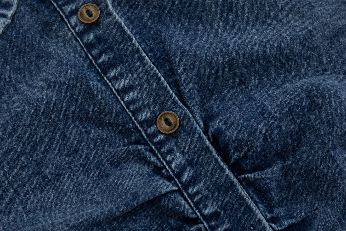 Dark Blue Denim Scrunch Bottom Shirt