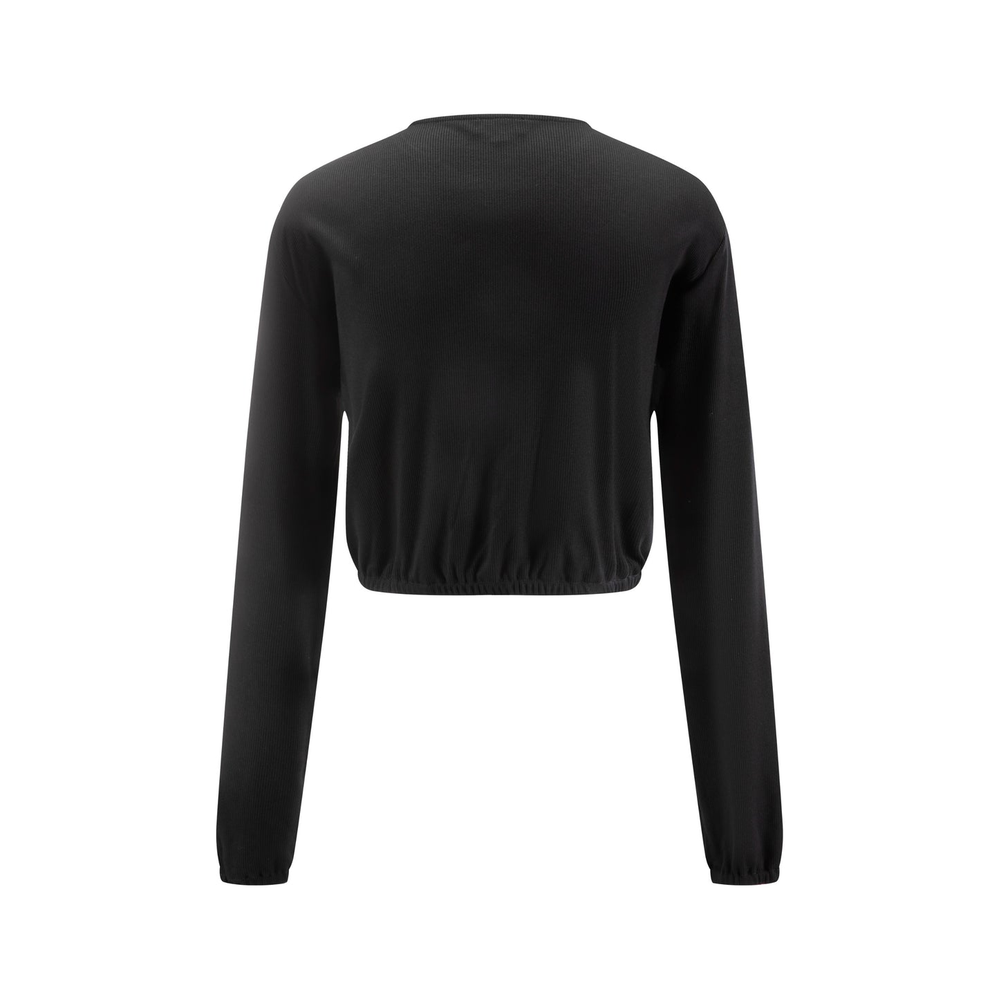 Cropped Zip Cardigan - Black