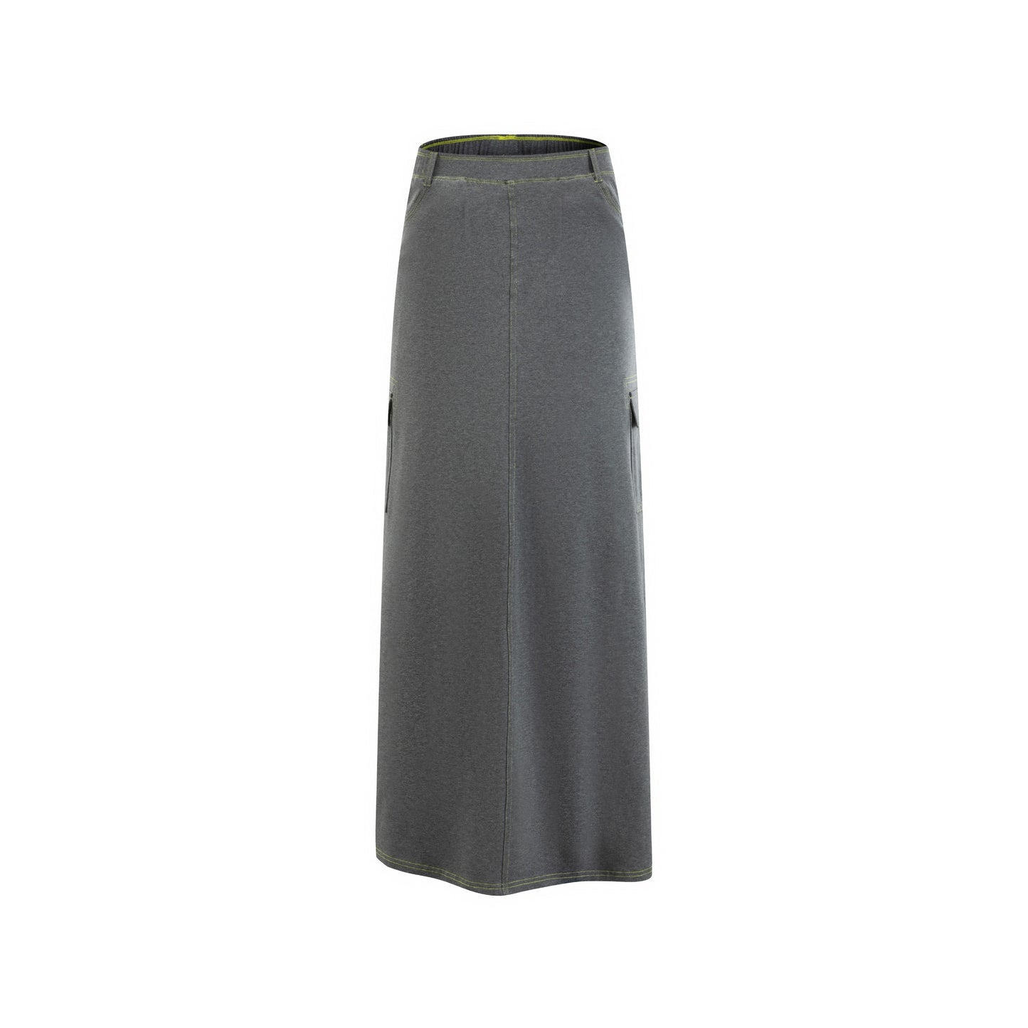 Acid Wash Stitched Cargo Skirt - Dark Heather Grey