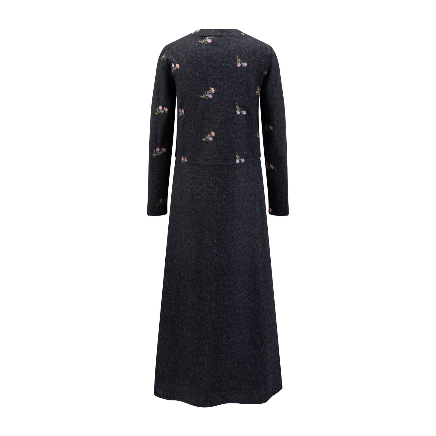 Black Embroidery Top & Solid Jumper