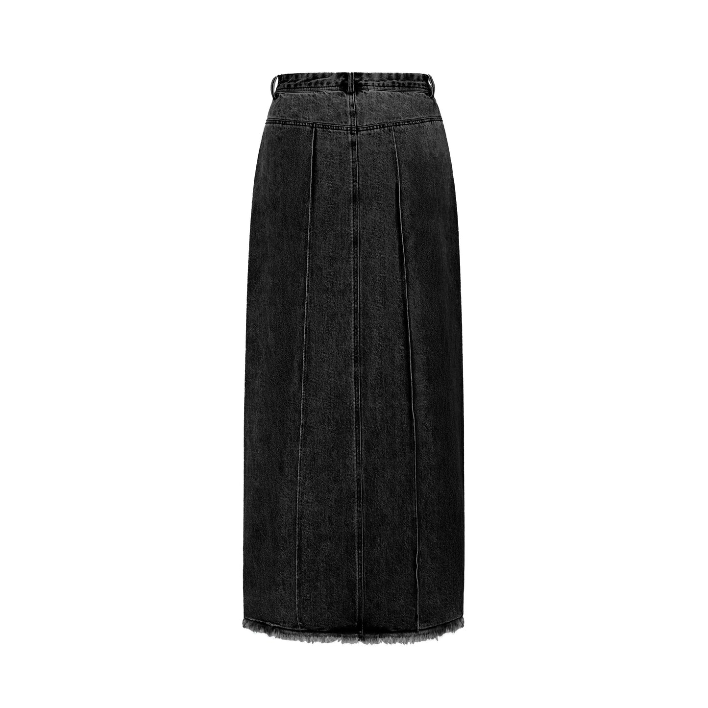 Denim Seam Skirt - Black Denim