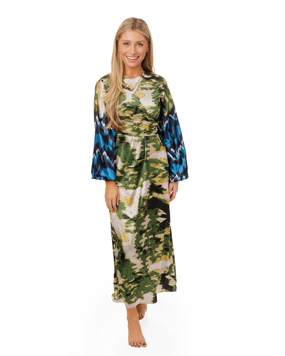 Green And Blue Satin Camo Dress The Runway Company Green And Blue Satin Camo Dress The Runway Company