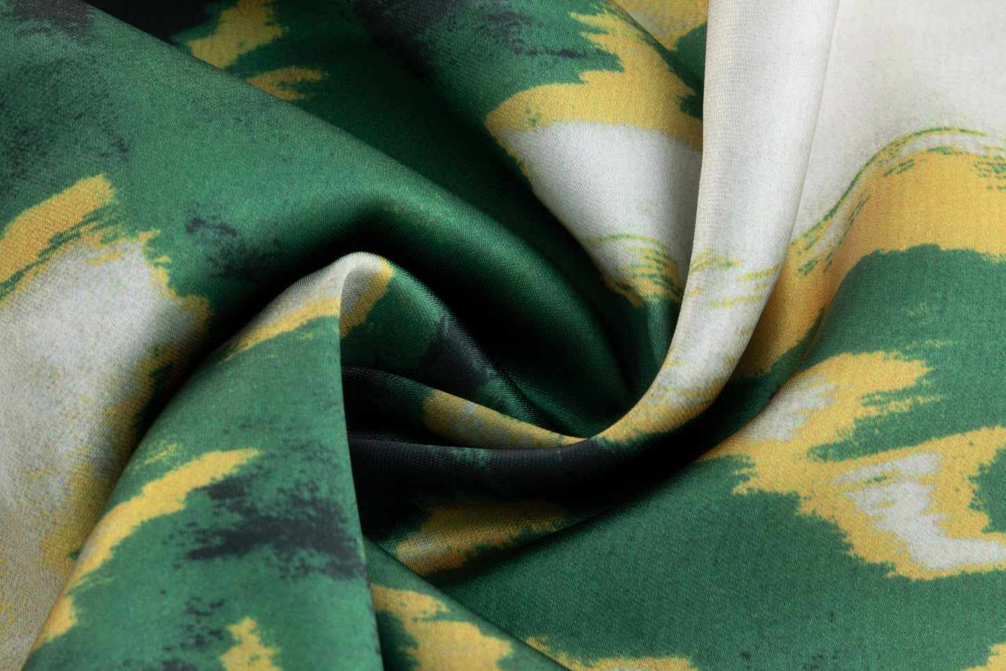 Green And Blue Satin Camo Dress