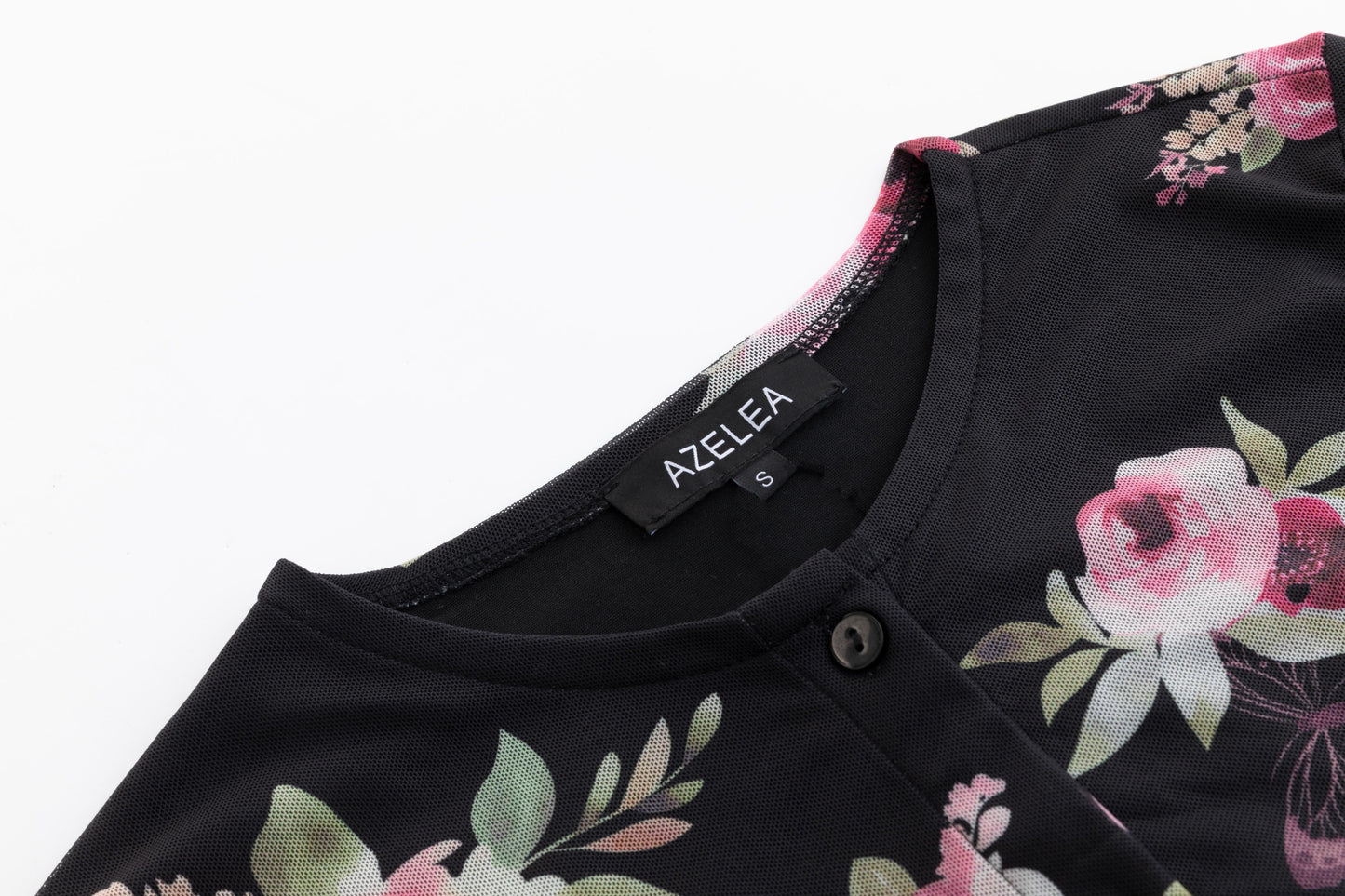 Black And Pink Floral Mesh Cardigan