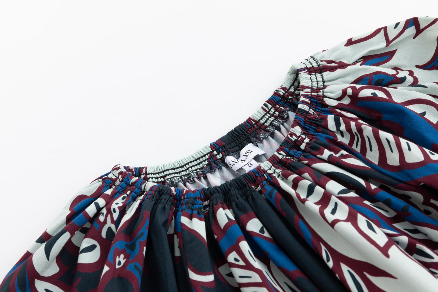 Black Blue And Burgundy Cotton Dress
