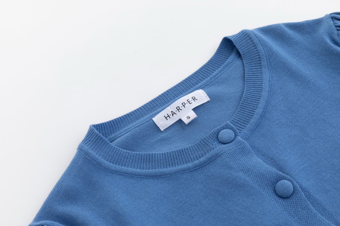 Blue Dress With Blue Knit Cardigan Overlay