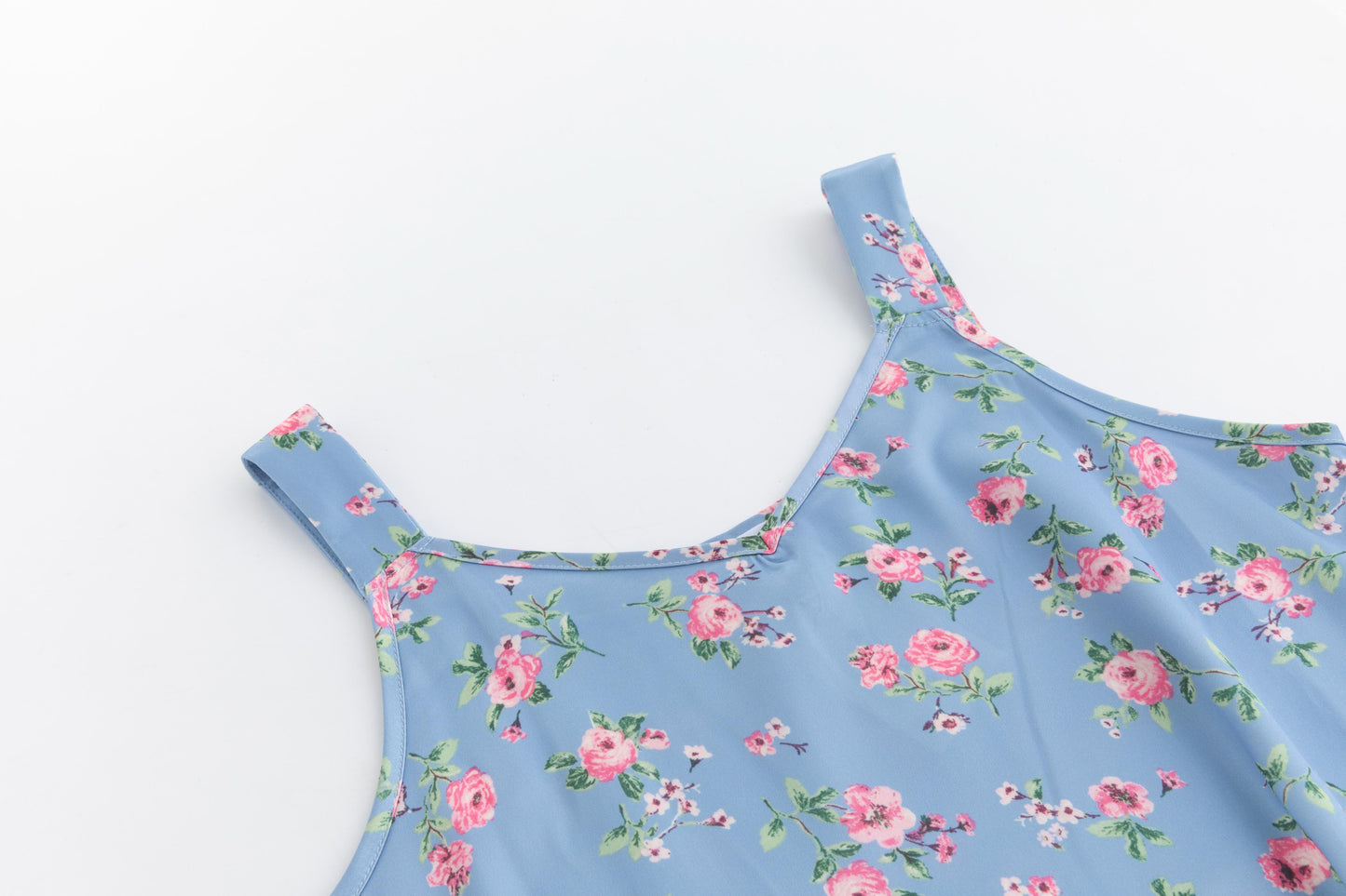 Blue Dress With Blue Knit Cardigan Overlay