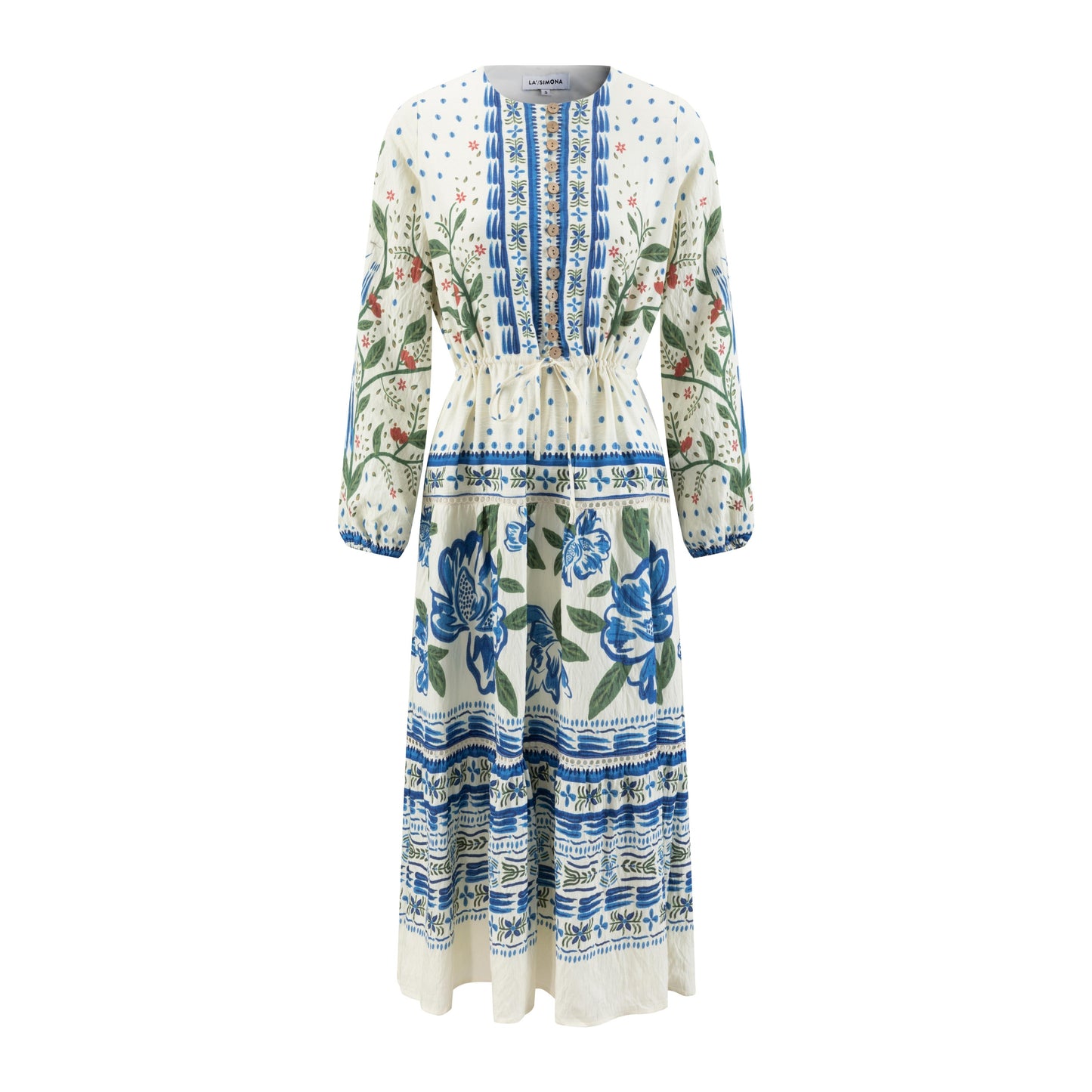 Bohemian Printed Drawstring Dress