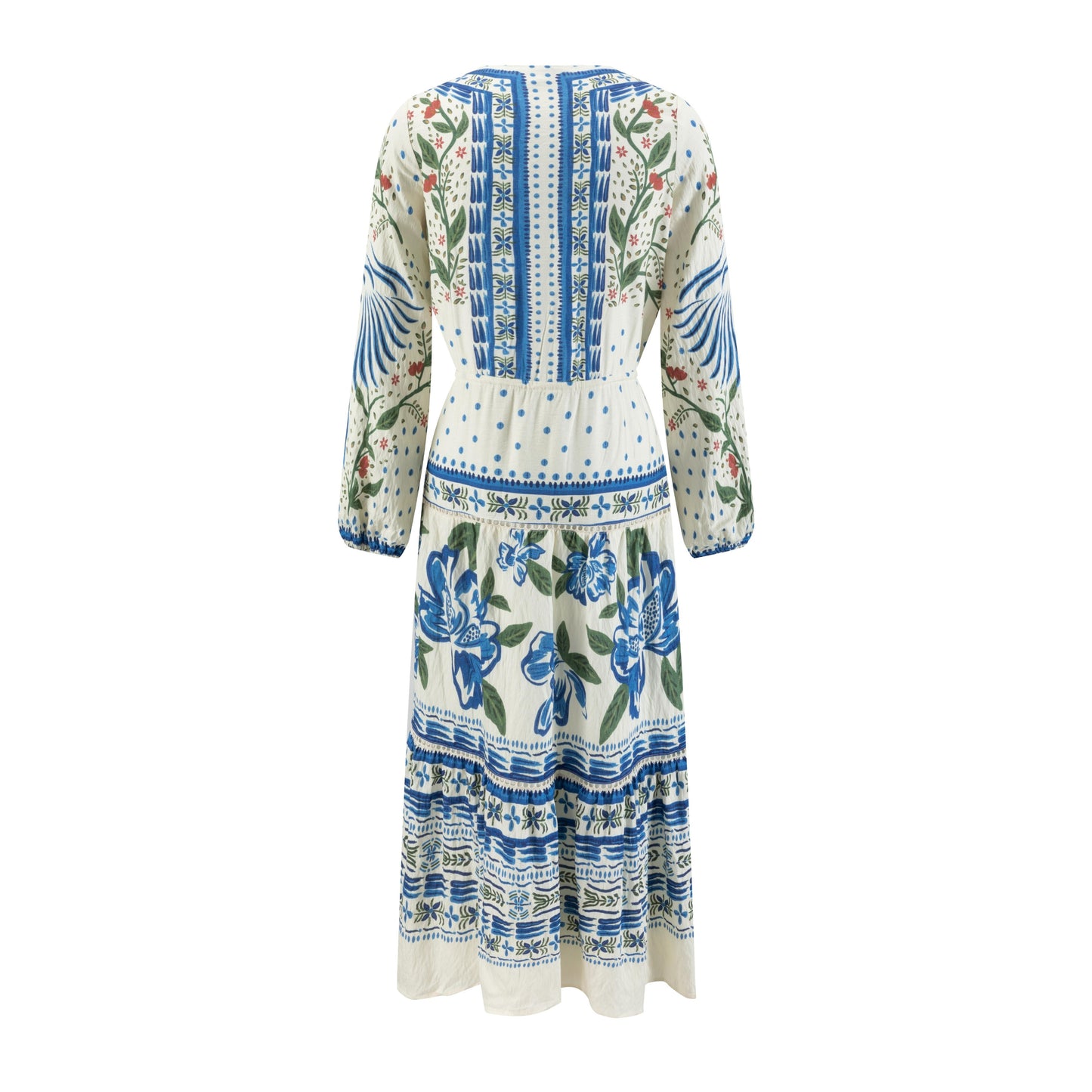 Bohemian Printed Drawstring Dress