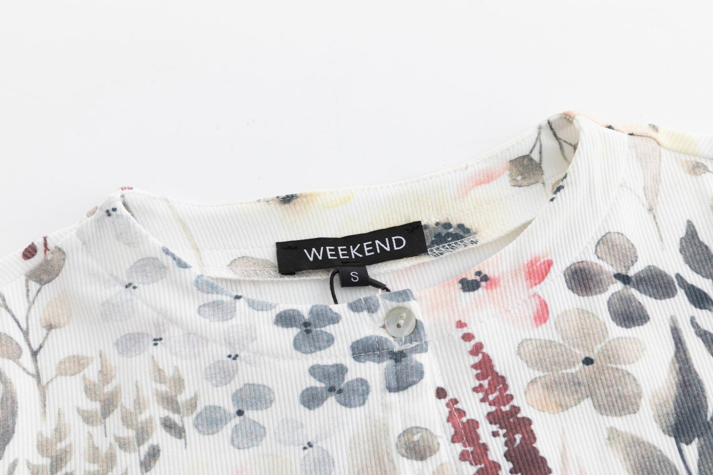 Floral Printed Ribbed Cardigan