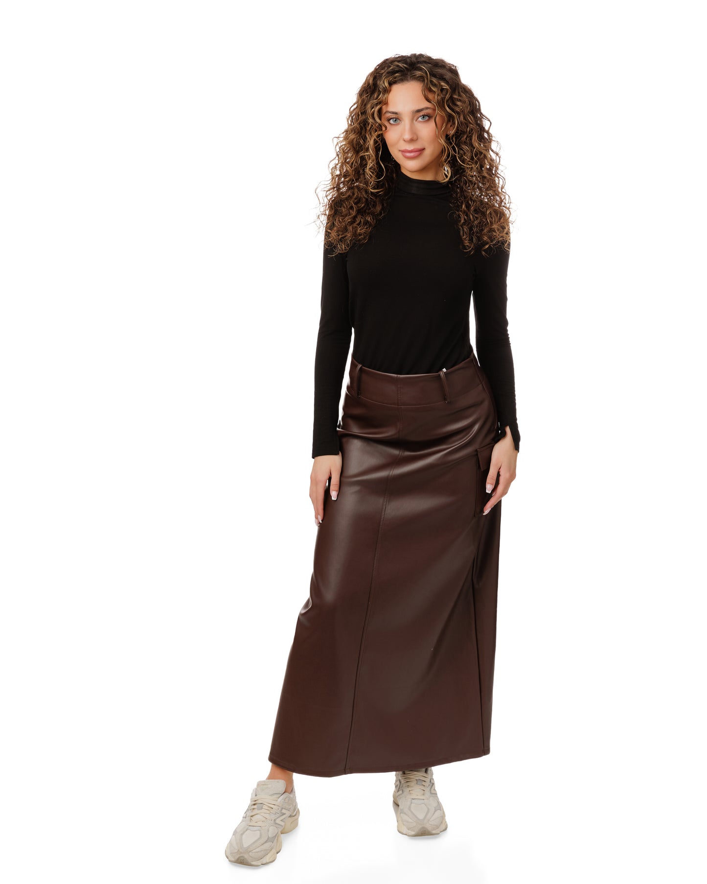 Leather Skirt - Brown