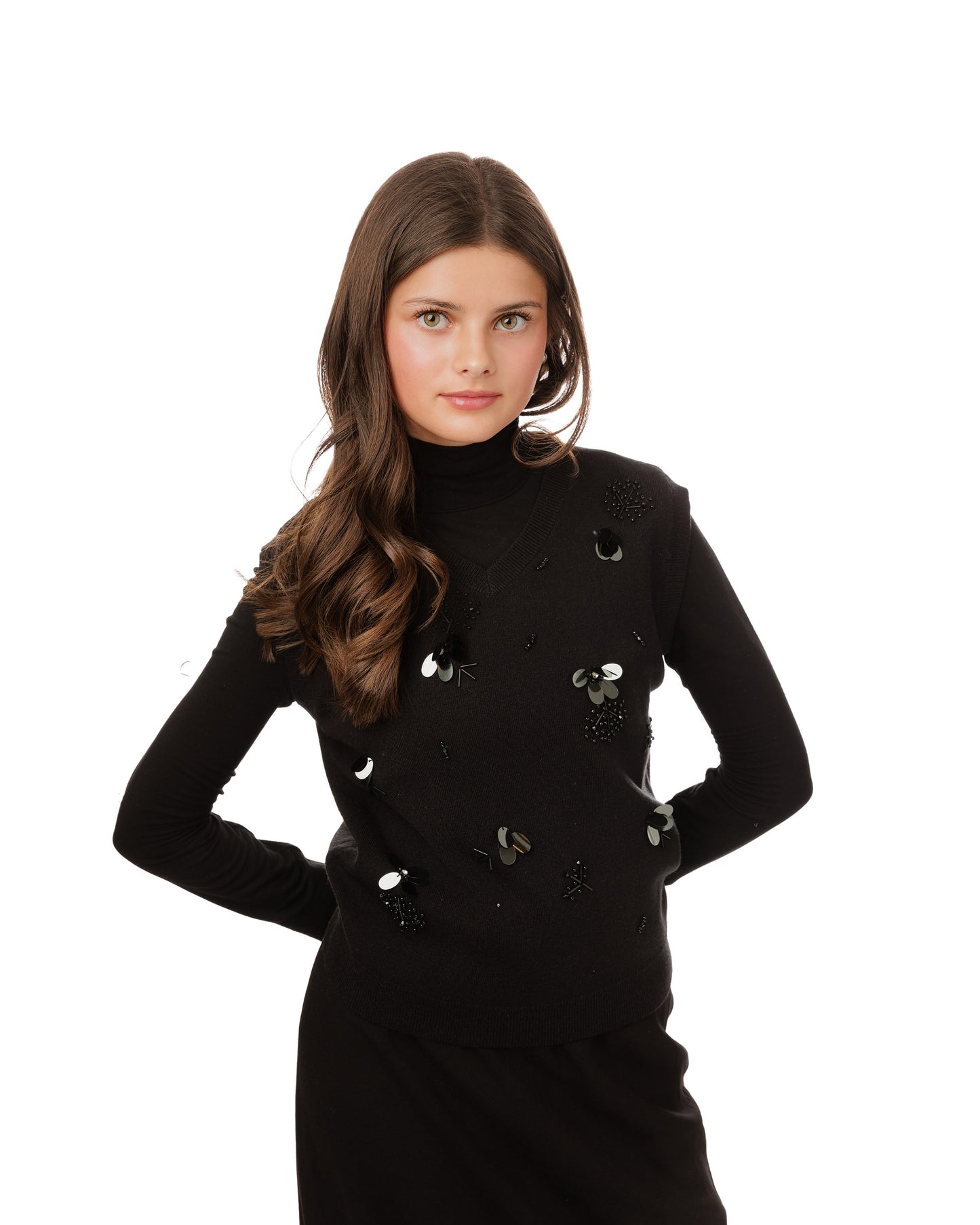 Black Sequin Vest