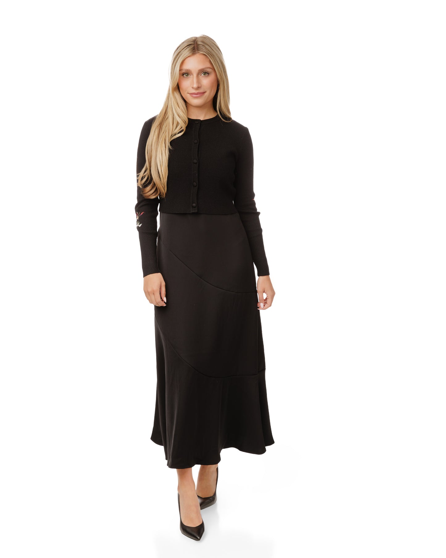 Black Silk Overlay Dress