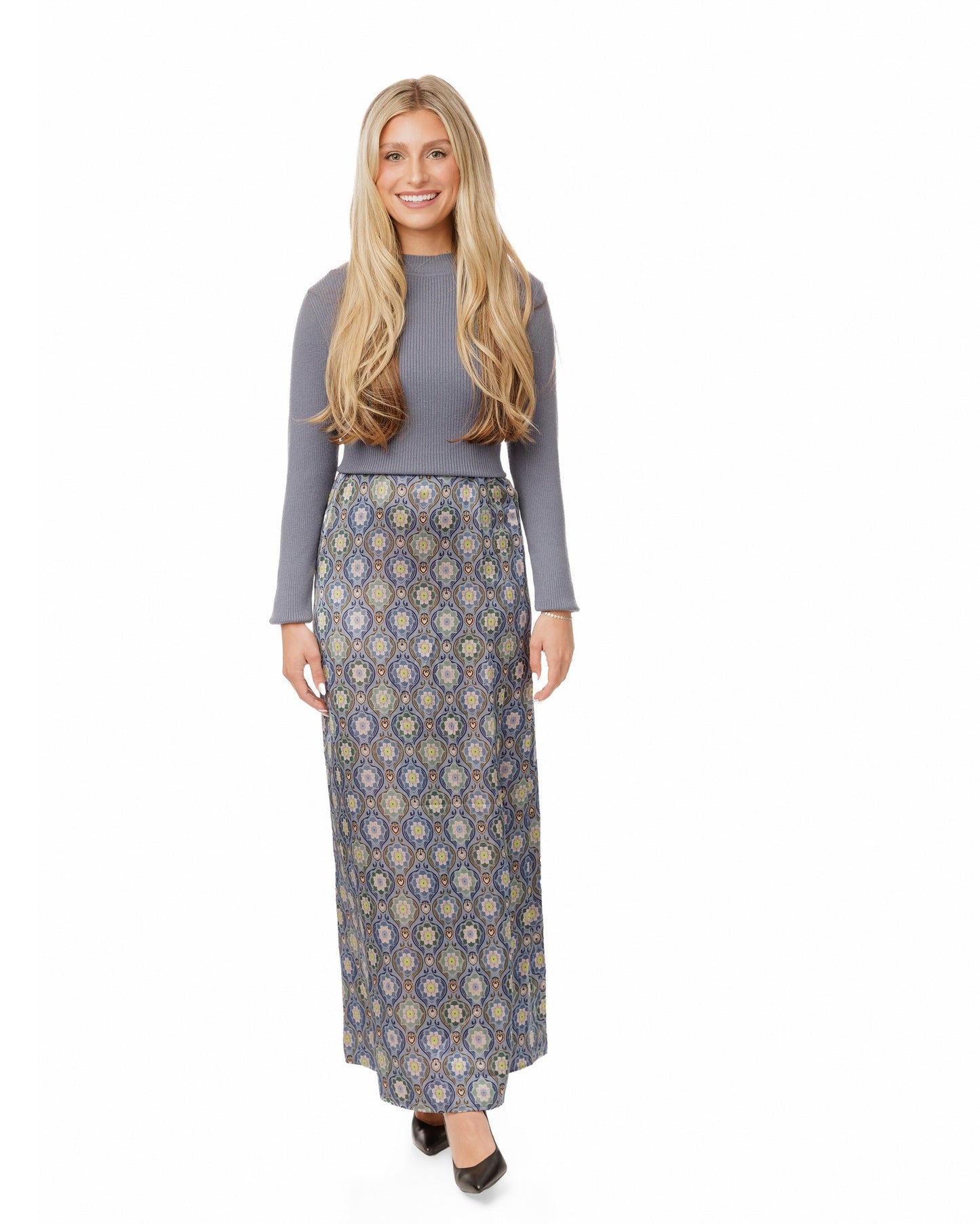 Grey Printed Overlay Dress