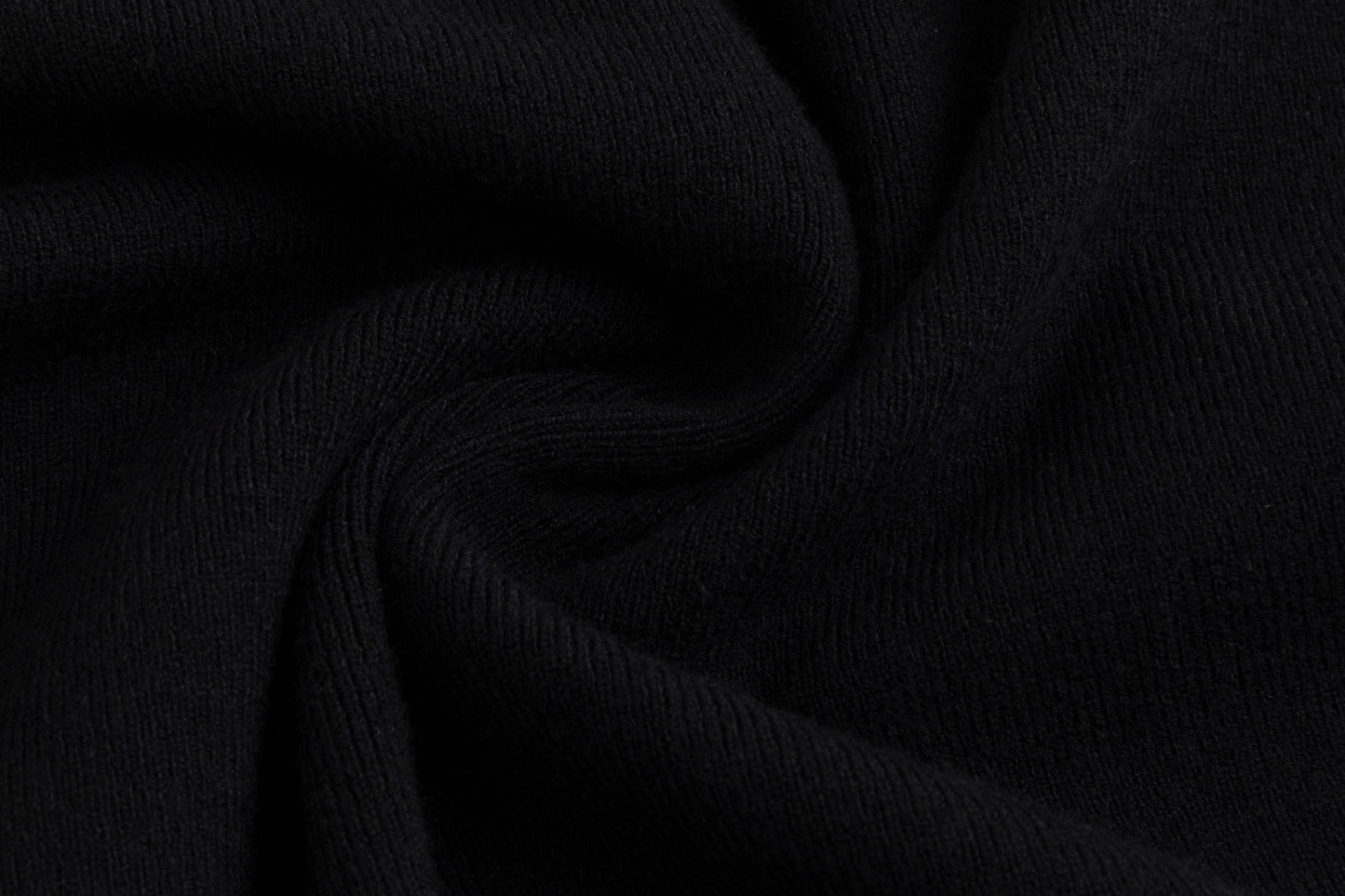 Black Denim Skirt With Knit Front