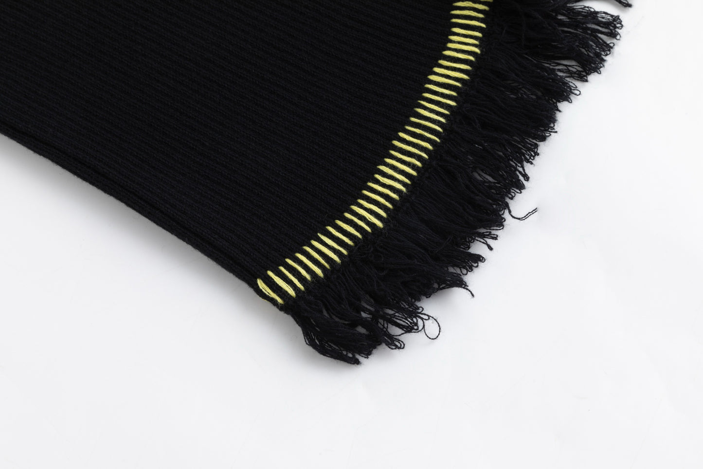 Black Ribbed Vest With Shredded Ribbing