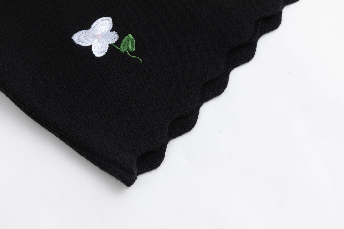 Multi Colored Floral Embroidered Blazer - Black