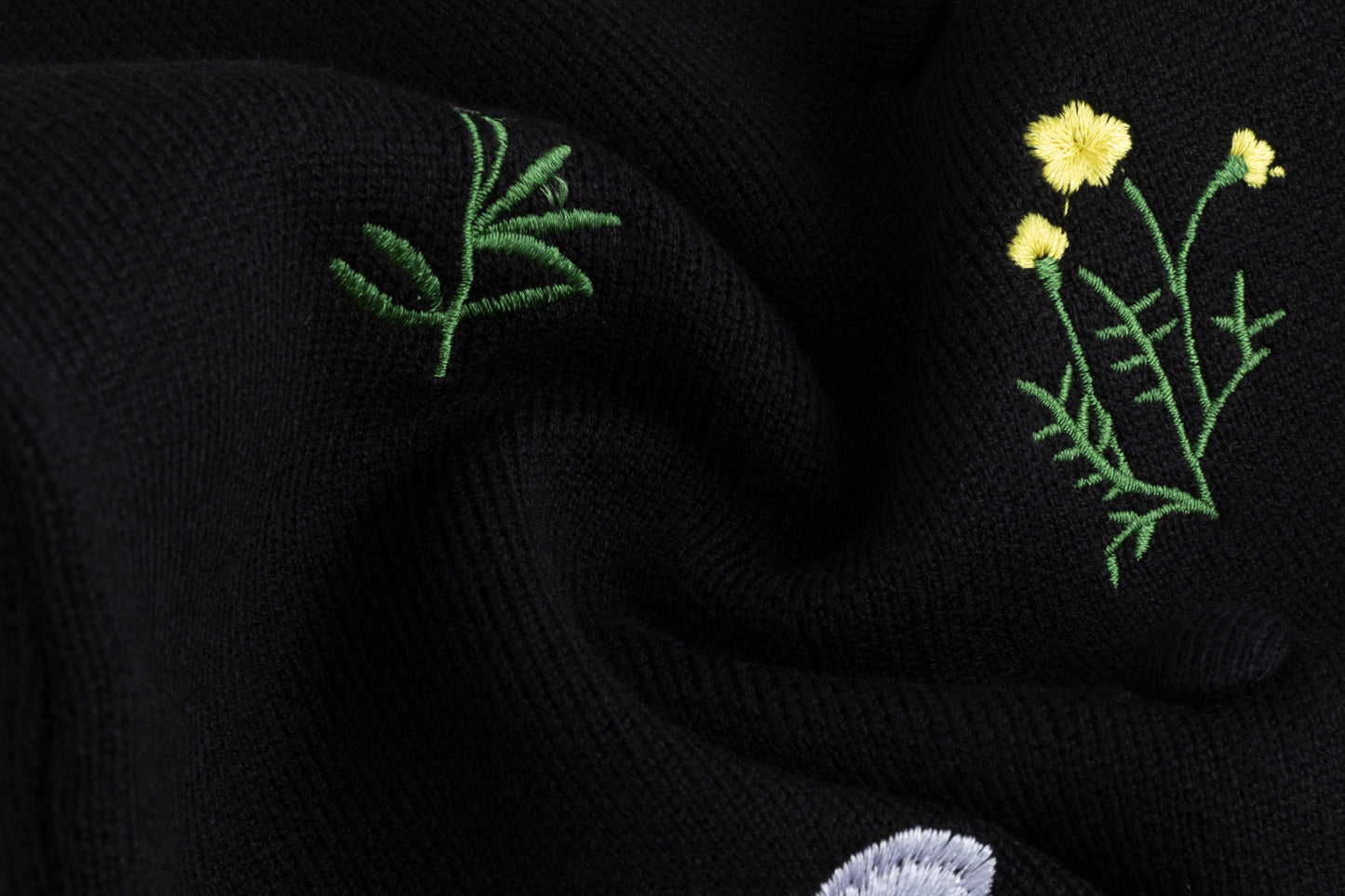 Multi Colored Floral Embroidered Blazer - Black