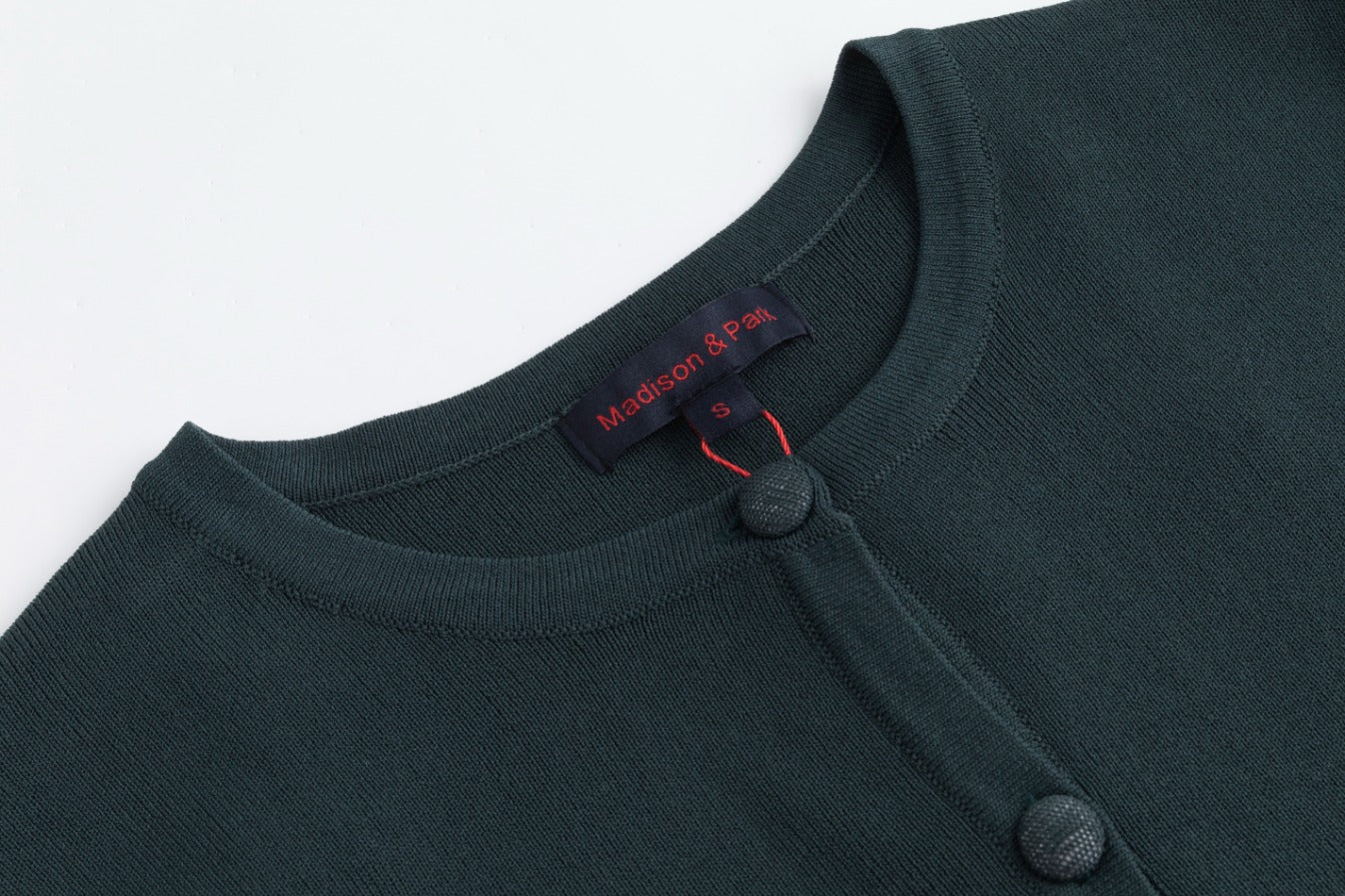 Green Wool Dress With Green Knit Cardigan Overlay