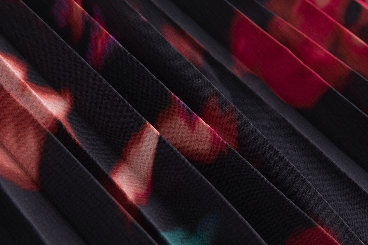 Black And Pink Abstract Dress With Black Attached Knit