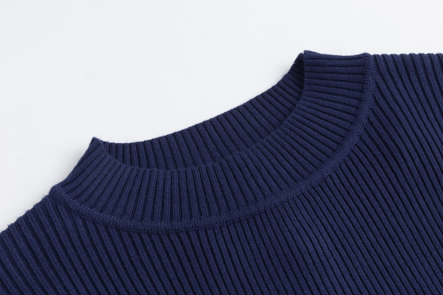 Orange And Blue Wool Jumper With Blue Knit Overlay